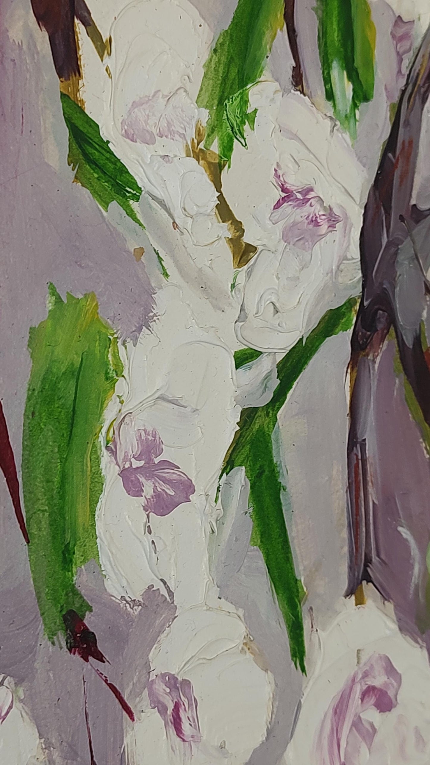 V Blossoms Through My Window 20 x 20 Oil on Foam Core