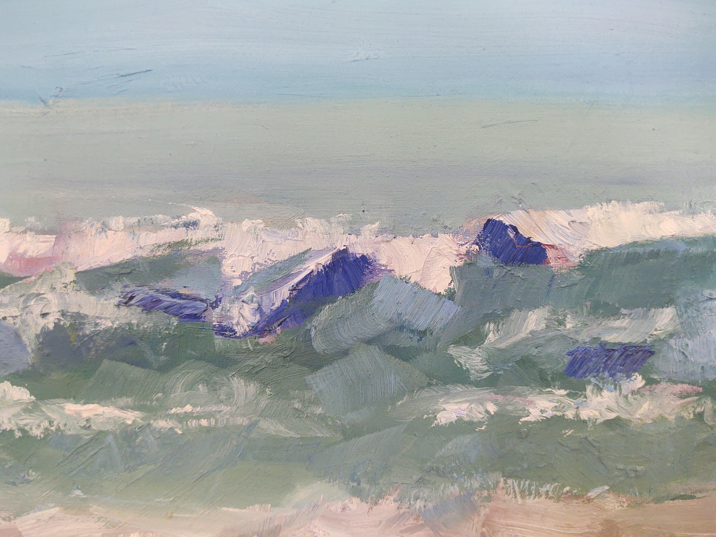 V Dancing Waves-Carmel By The Sea 10 x 20 Oil On Canvas