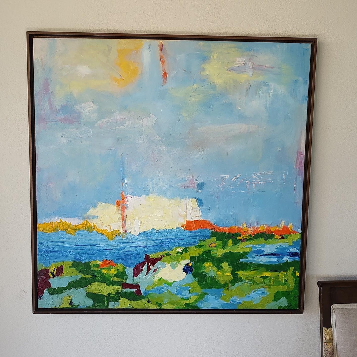 SOLD Sunrise Over The Bay 36 x 36 Oil on Canvas