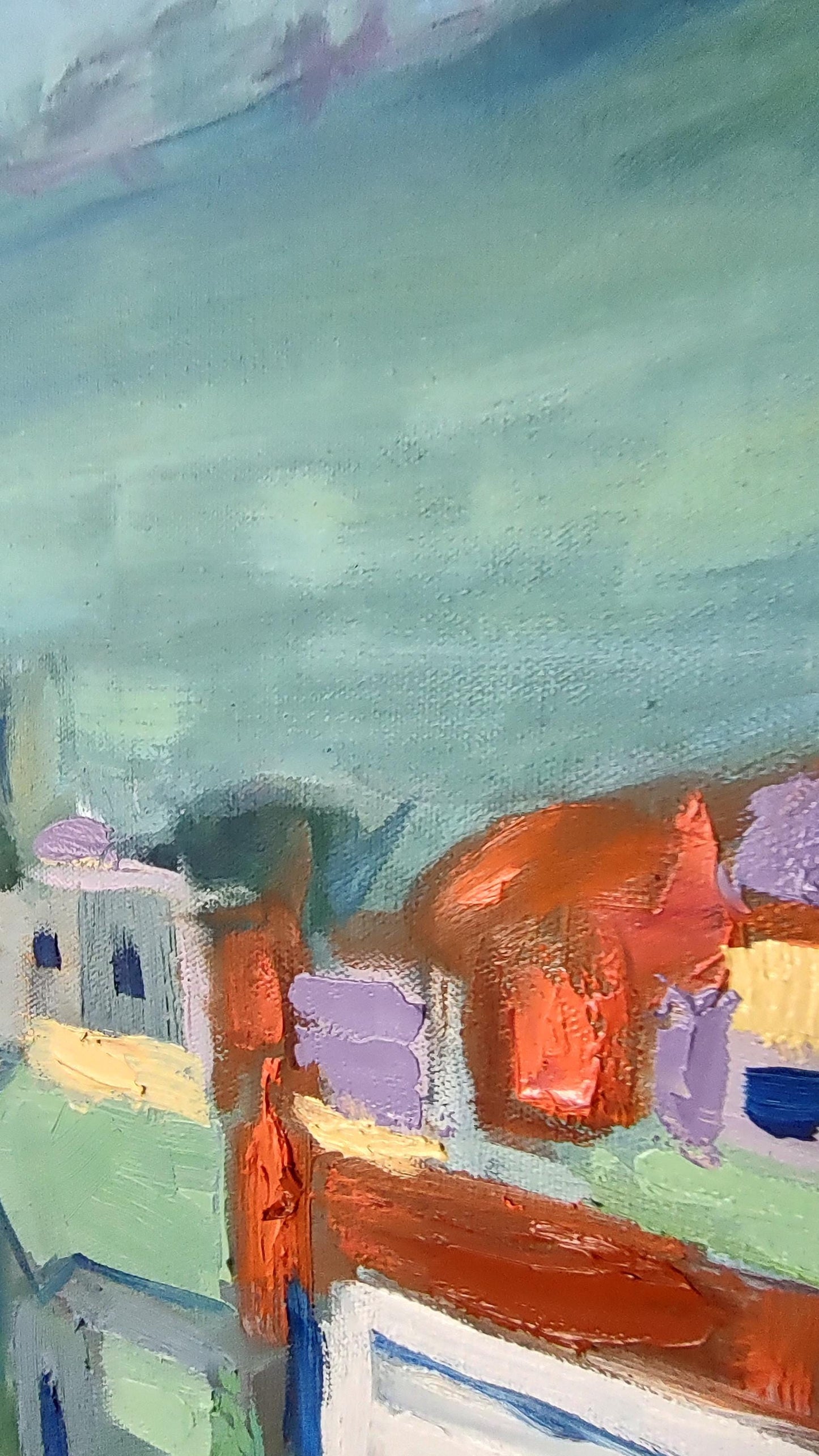 V San Francisco Tapestry of Color-Marina to Bridge 30 x 48 Oil on Canvas