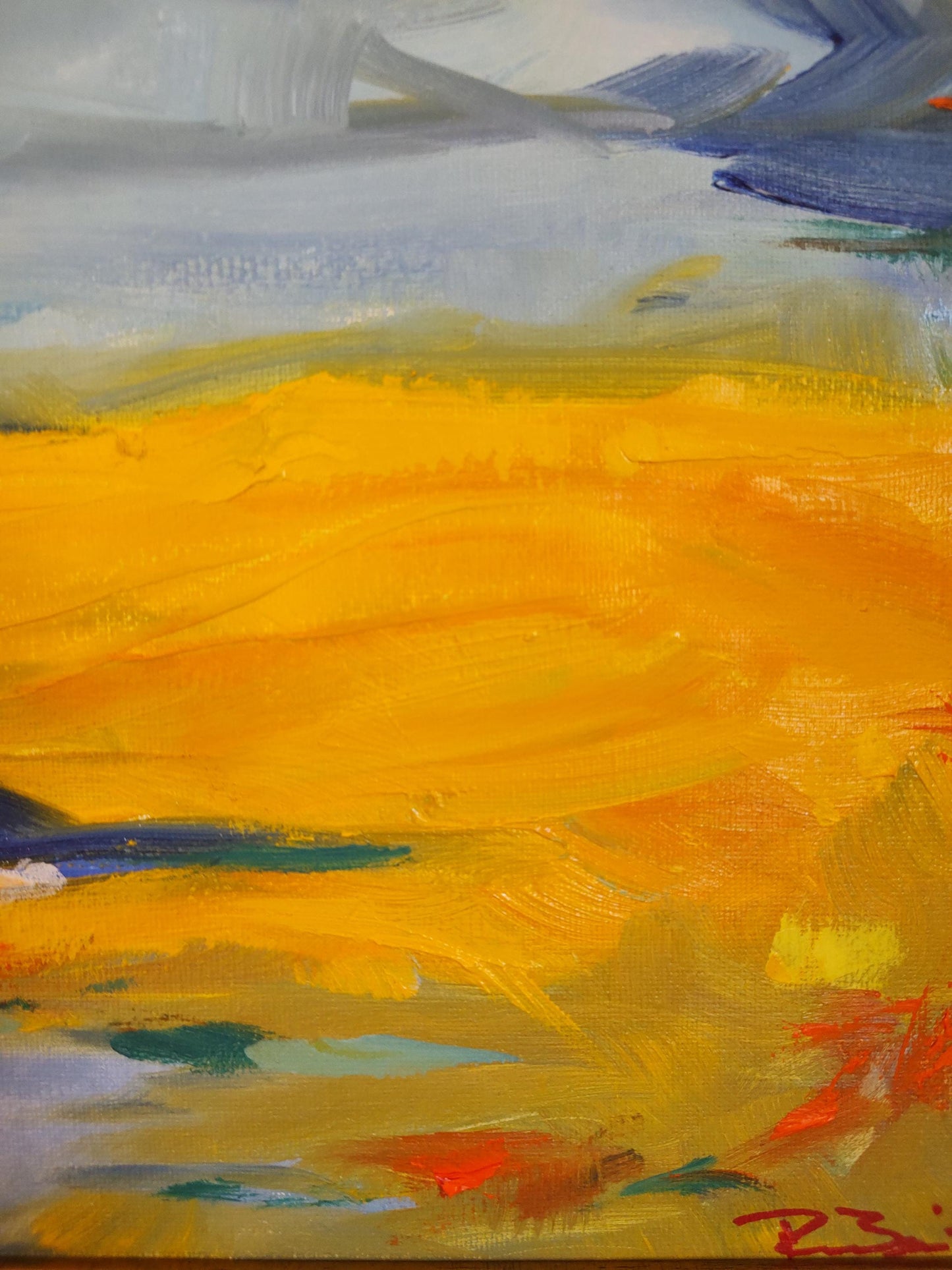B Pt. Reyes- Azure Sky & Ochre Strike - 12 x 15 - Oil on Canvas - Gallery Exhibit