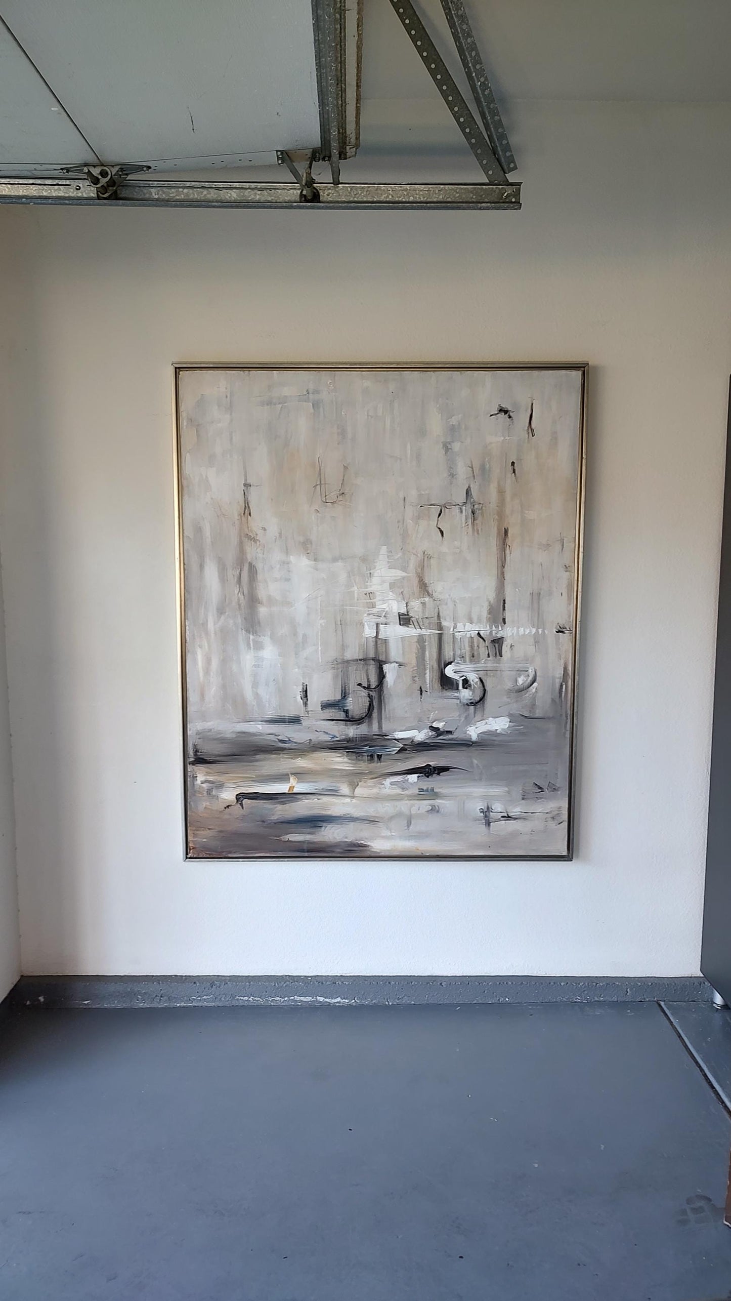B Sepia Cascade - 48x60 - Large Scale Original Oil - Gallery Exhibit