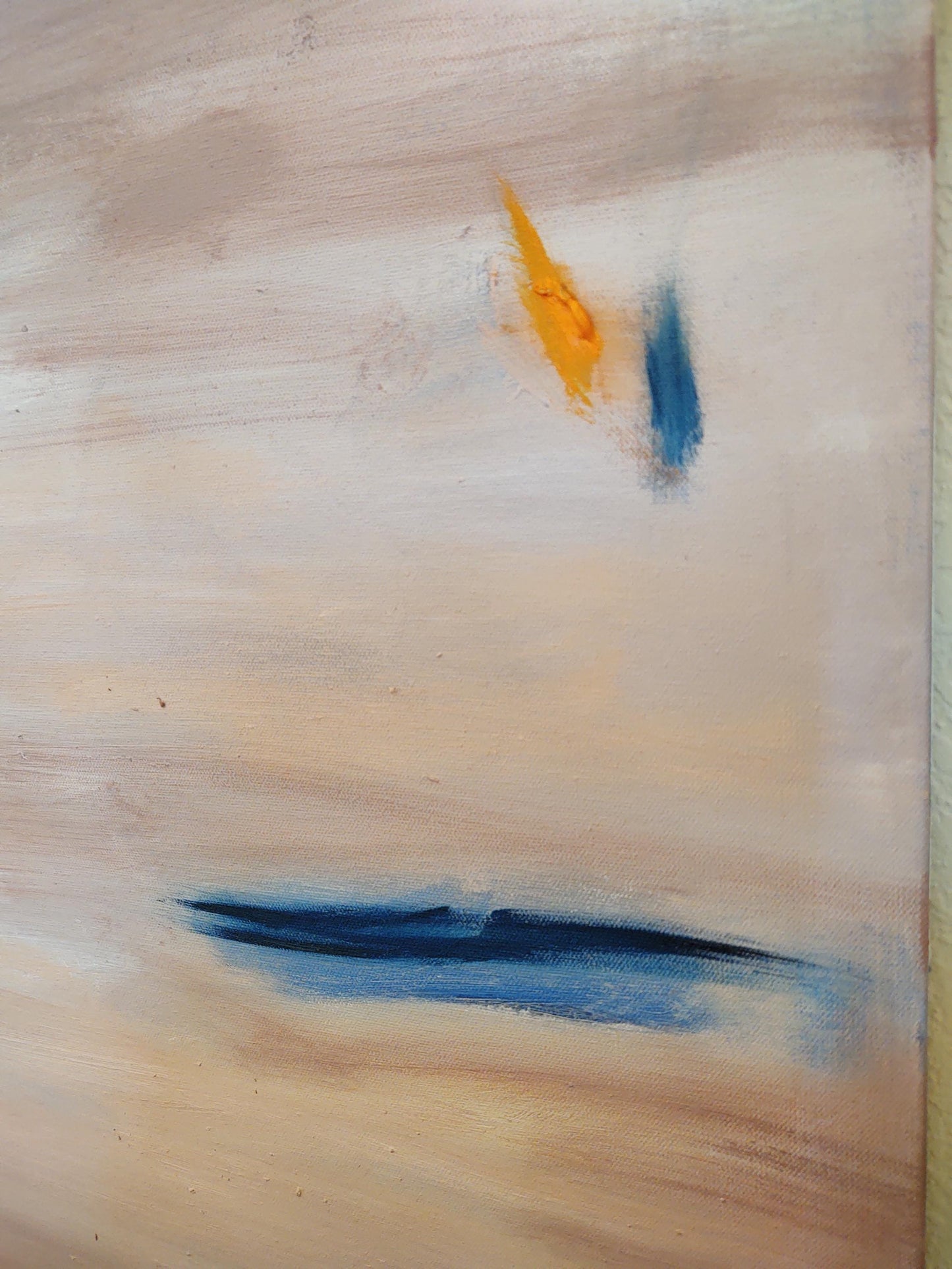 SOLD Museum Exhibit- Cobalt Tide & Marigold Sky- 48 x 30 Oil on Canvas