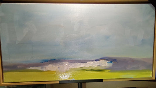 SOLD Mustard Fields & Lavender Hills 10x20 Oil on Canvas $250.00