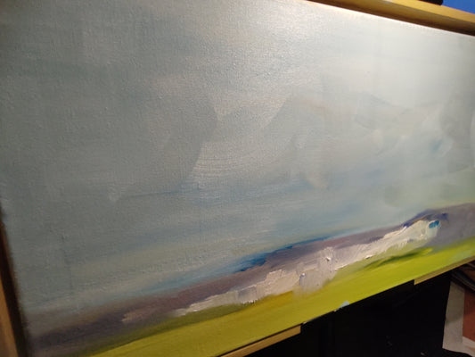 SOLD Mustard Fields & Lavender Hills 10x20 Oil on Canvas $250.00