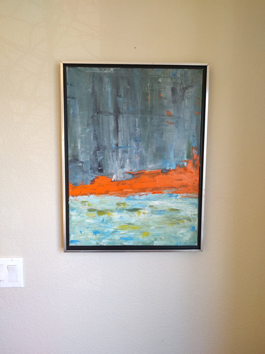 V PACIFIC CORAL BLAZE 8 x 24 Oil on Canvas