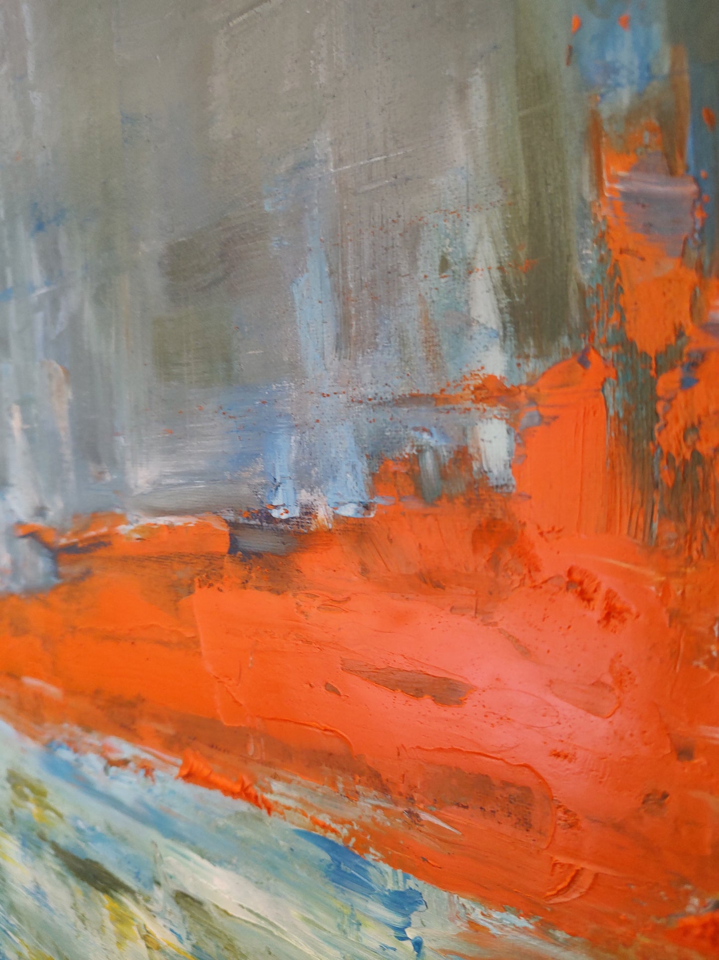 GOLDEN GATE CORAL BLAZE 8 x 24 Oil on Canvas