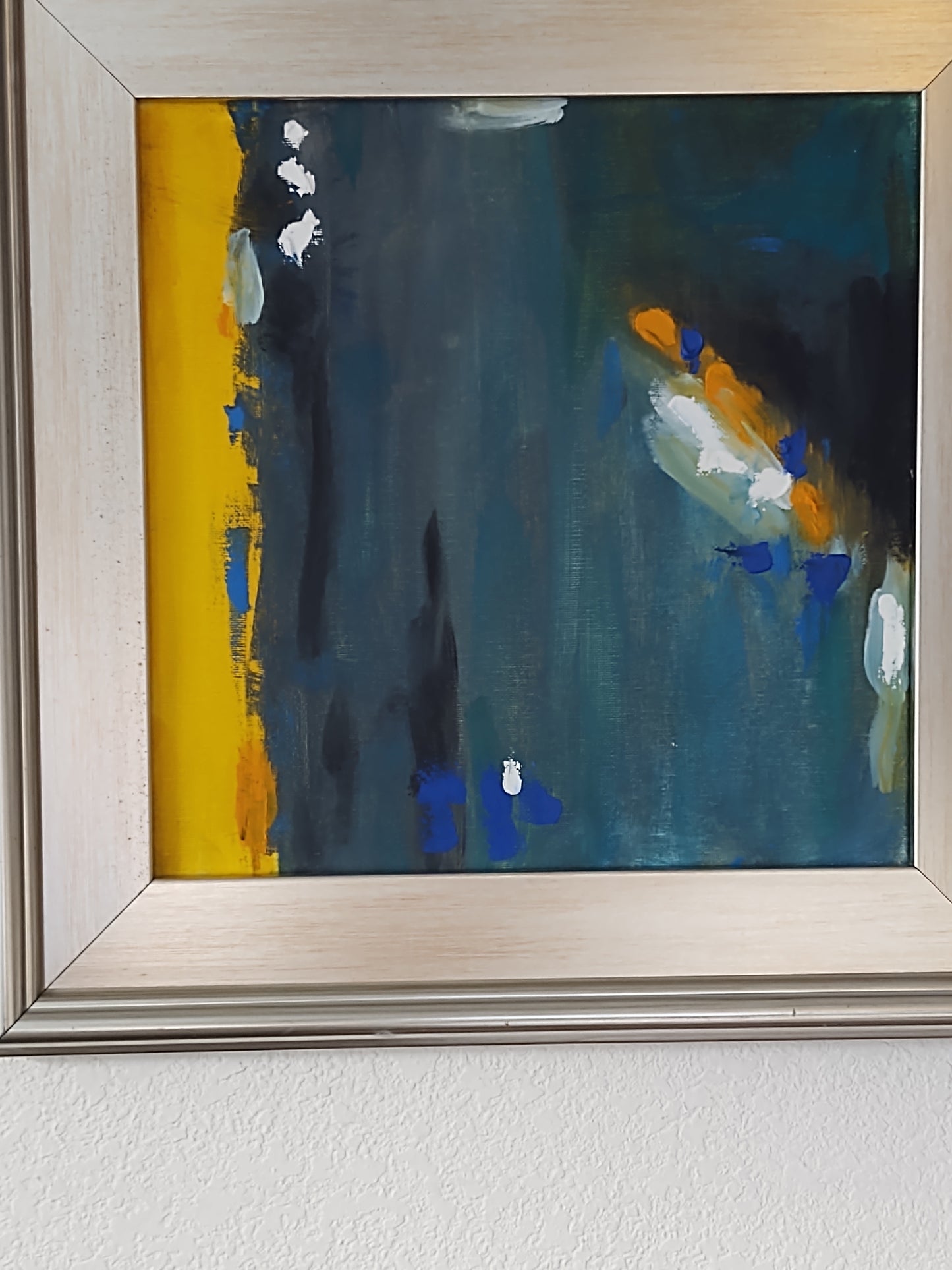 SF Lands End Ochre Strike I  12 x 12 (pair)  Oil on Canvas-GALLERY EXHIBIT