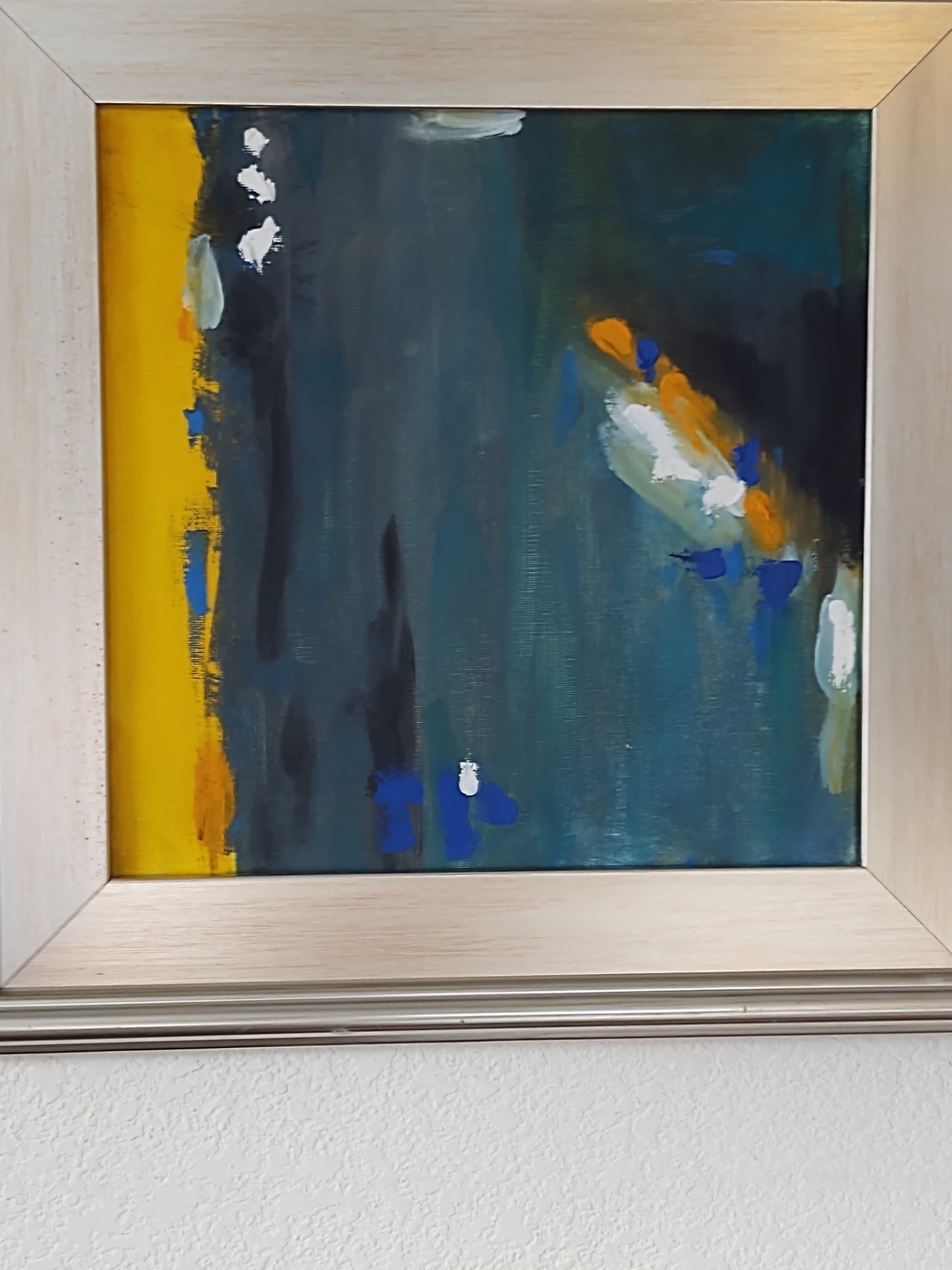 SF Lands End Ochre Strike I  12 x 12 (pair)  Oil on Canvas-GALLERY EXHIBIT