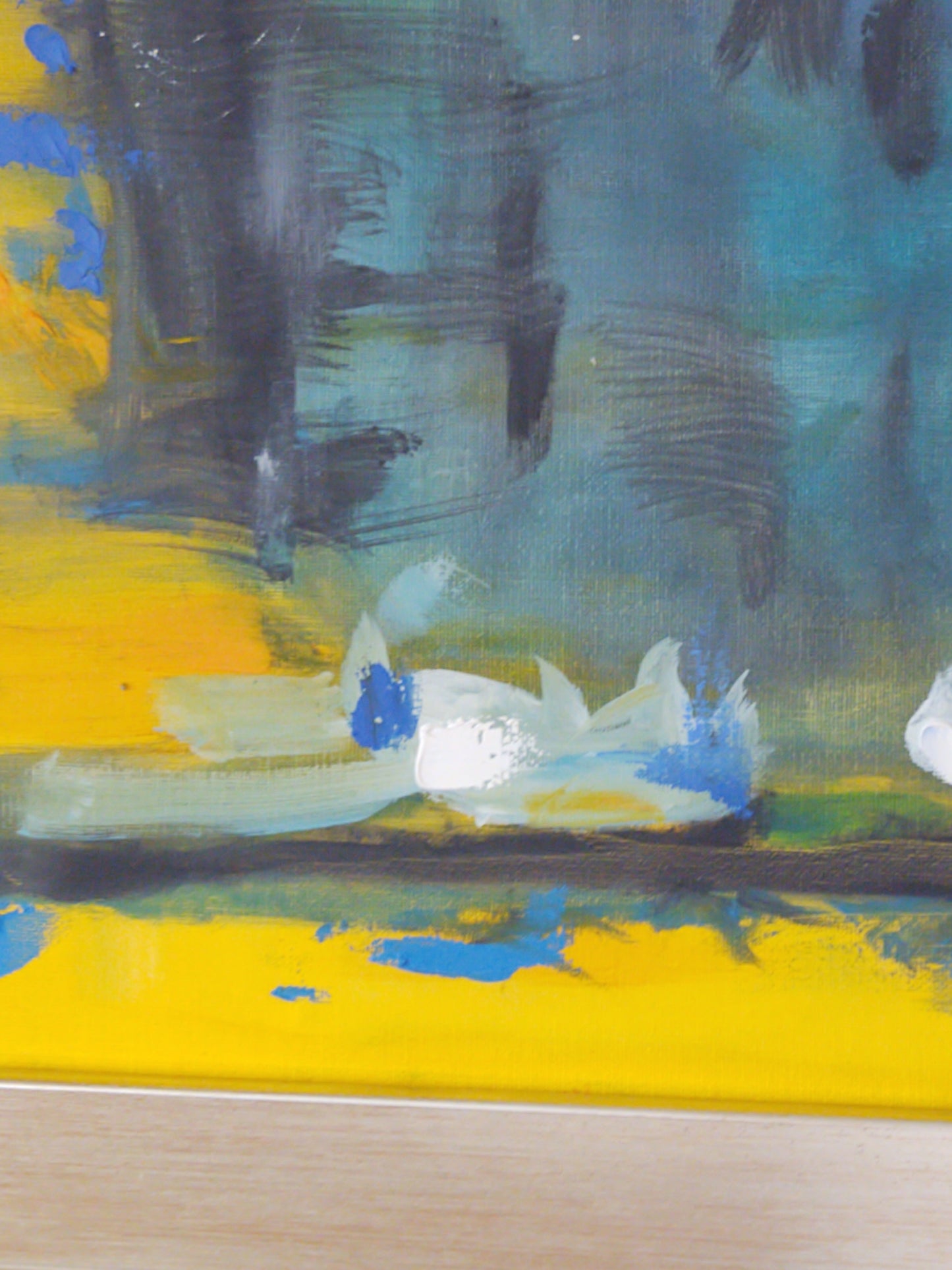 SF Lands End Ochre Strike I  12 x 12 (pair)  Oil on Canvas-GALLERY EXHIBIT