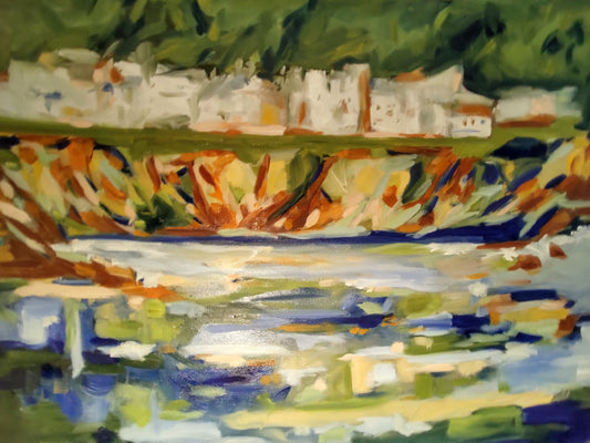 PA- DILLON BEACH-OCEANA FROM THE SEA 36 x 36 Oil on Canvas GALLERY EXHIBIT