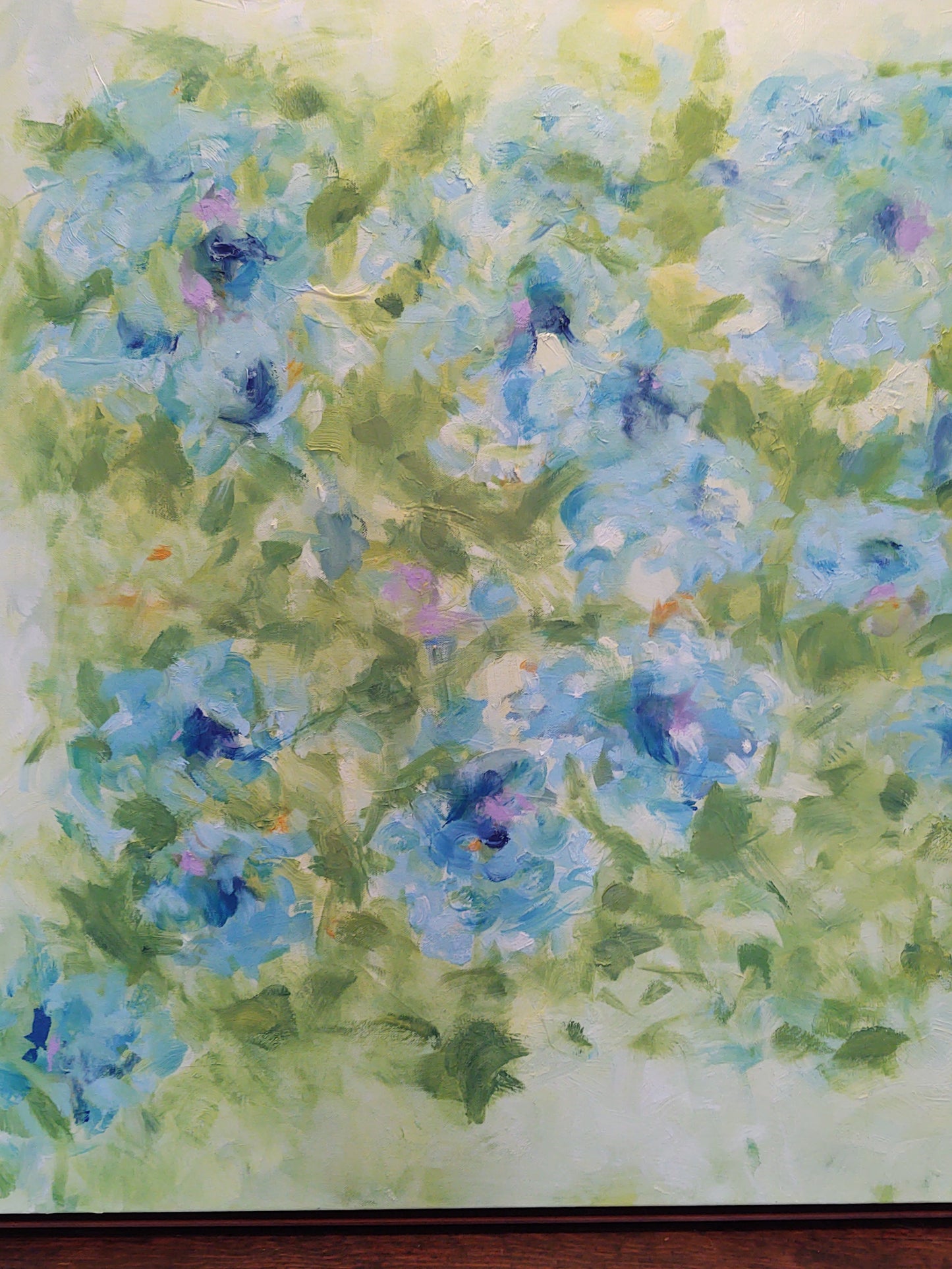 V Blue Hydreangas 36 x 36 Oil on Canvas