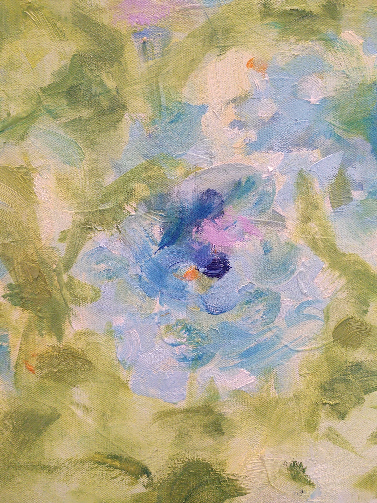 V Blue Hydreangas 36 x 36 Oil on Canvas
