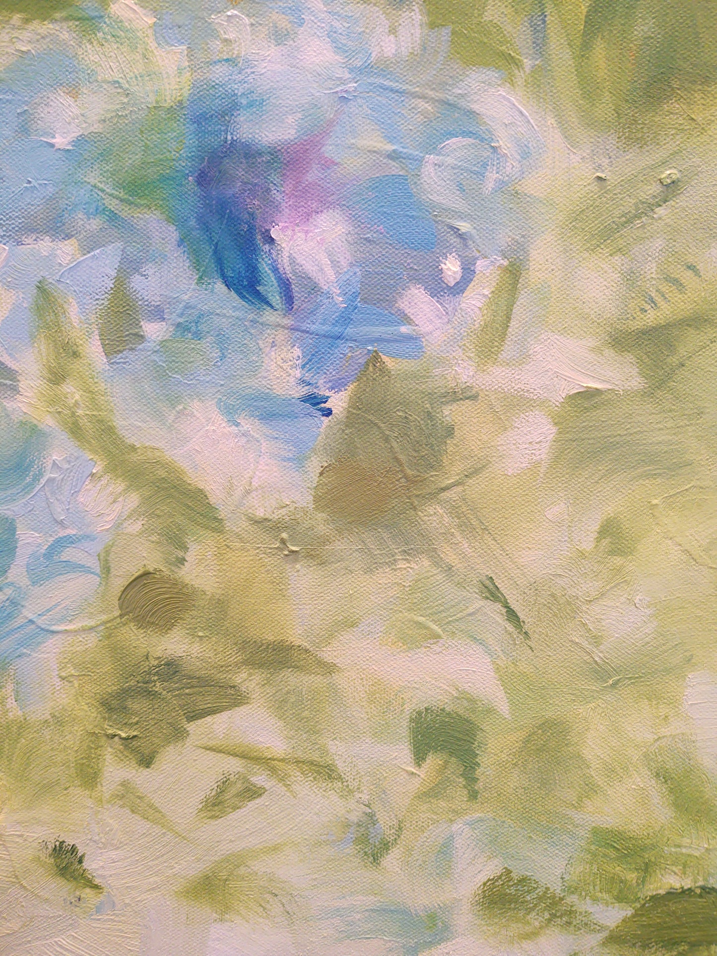 V Blue Hydreangas 36 x 36 Oil on Canvas