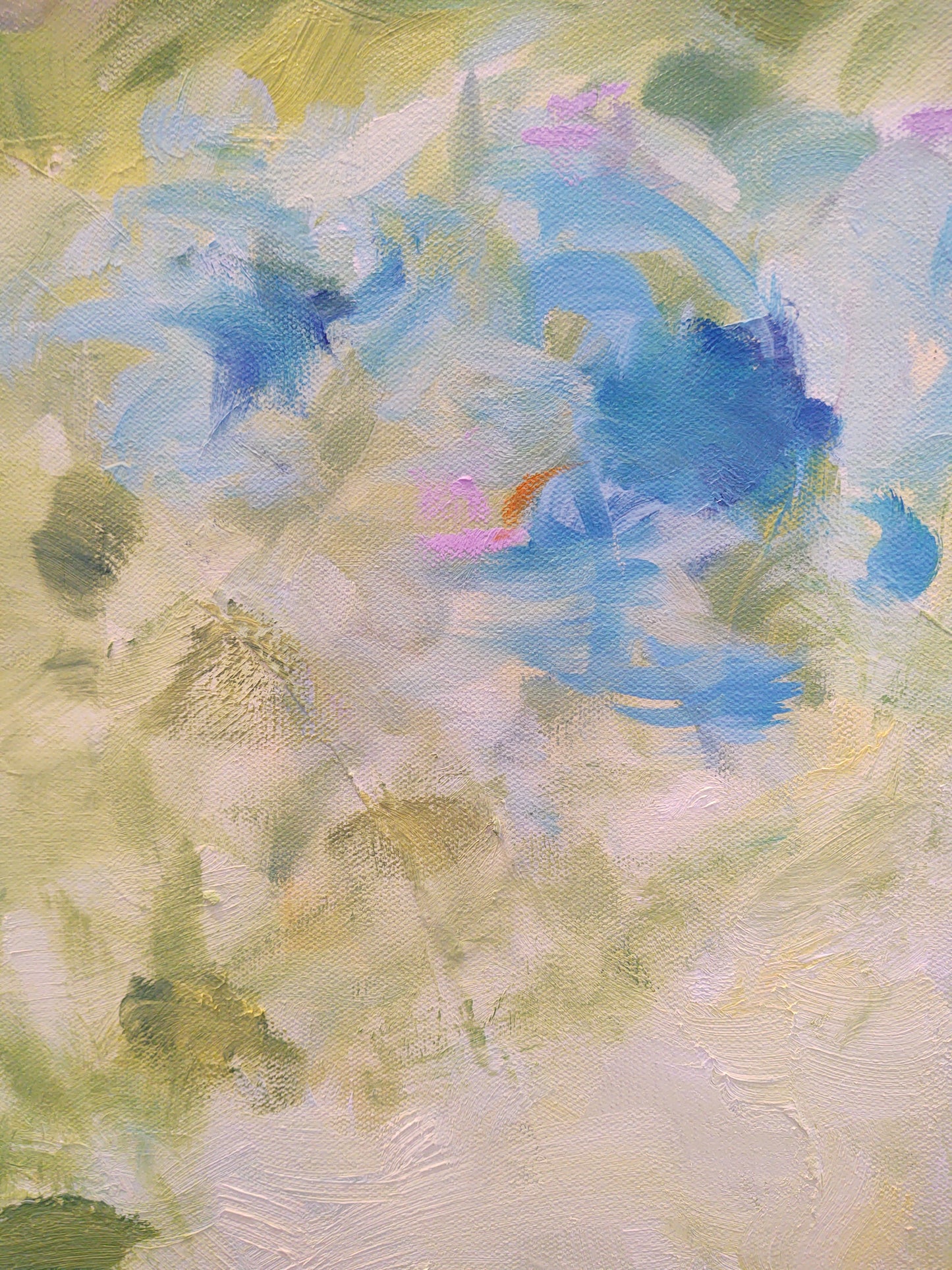 V Blue Hydreangas 36 x 36 Oil on Canvas