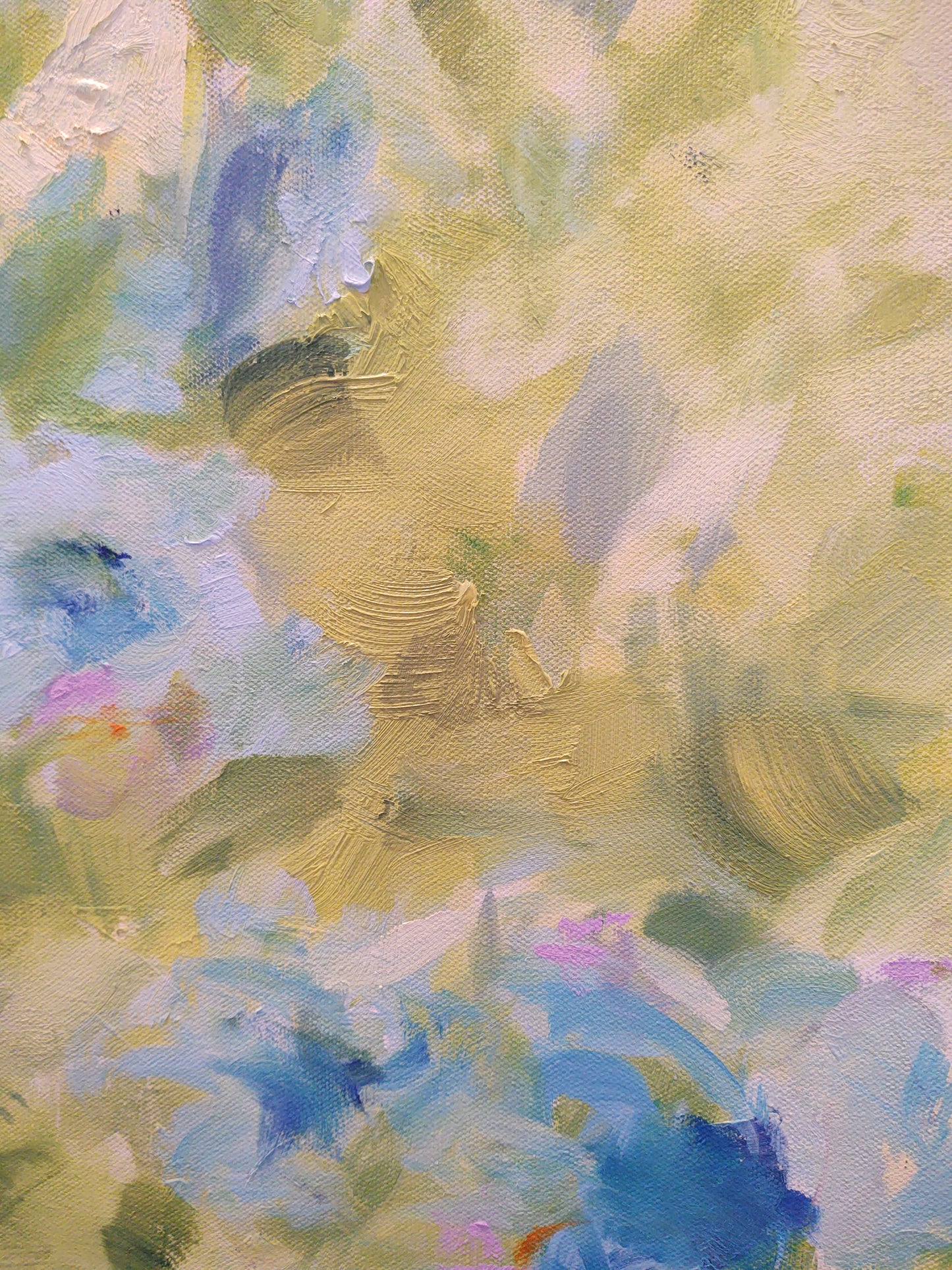 V Blue Hydreangas 36 x 36 Oil on Canvas