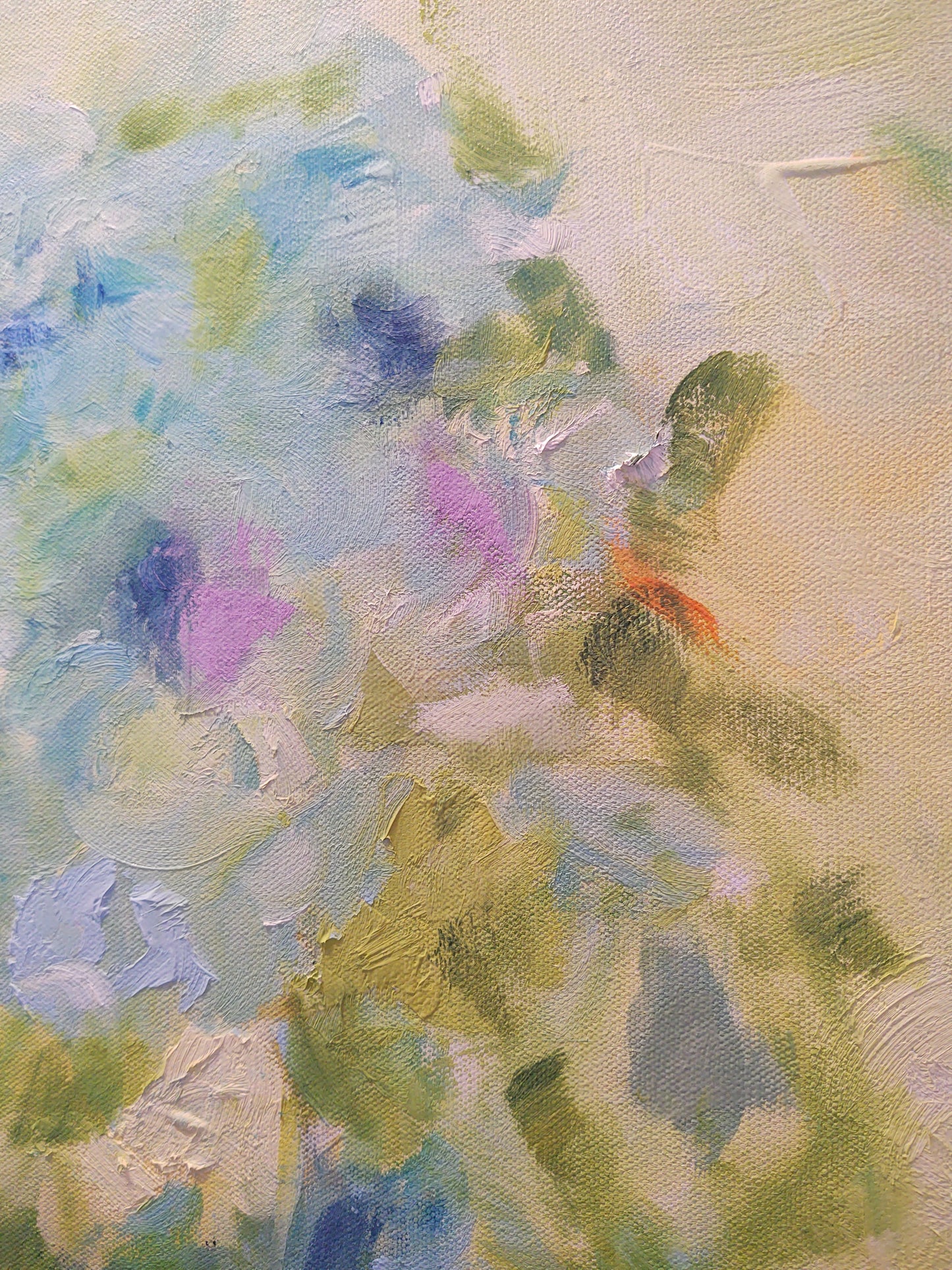 V Blue Hydreangas 36 x 36 Oil on Canvas