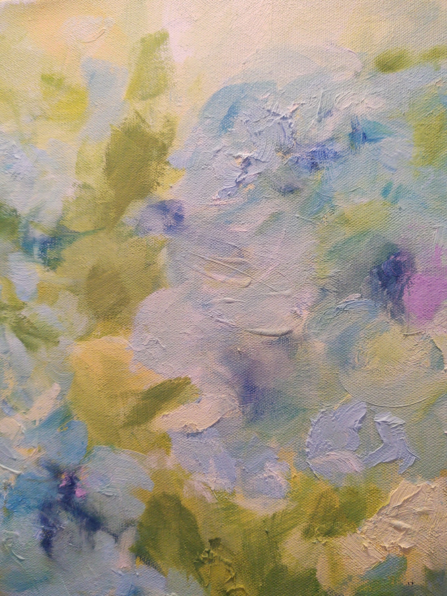 V Blue Hydreangas 36 x 36 Oil on Canvas