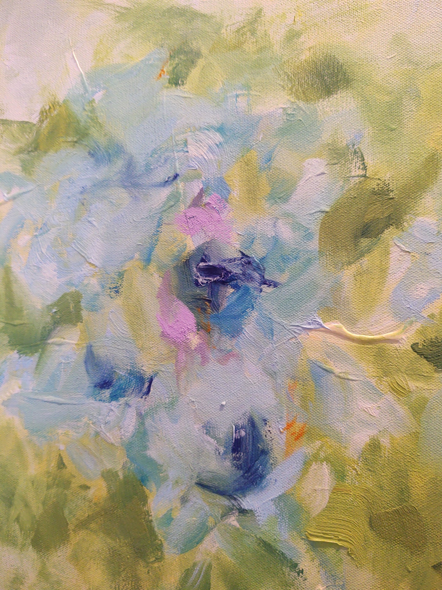 V Blue Hydreangas 36 x 36 Oil on Canvas