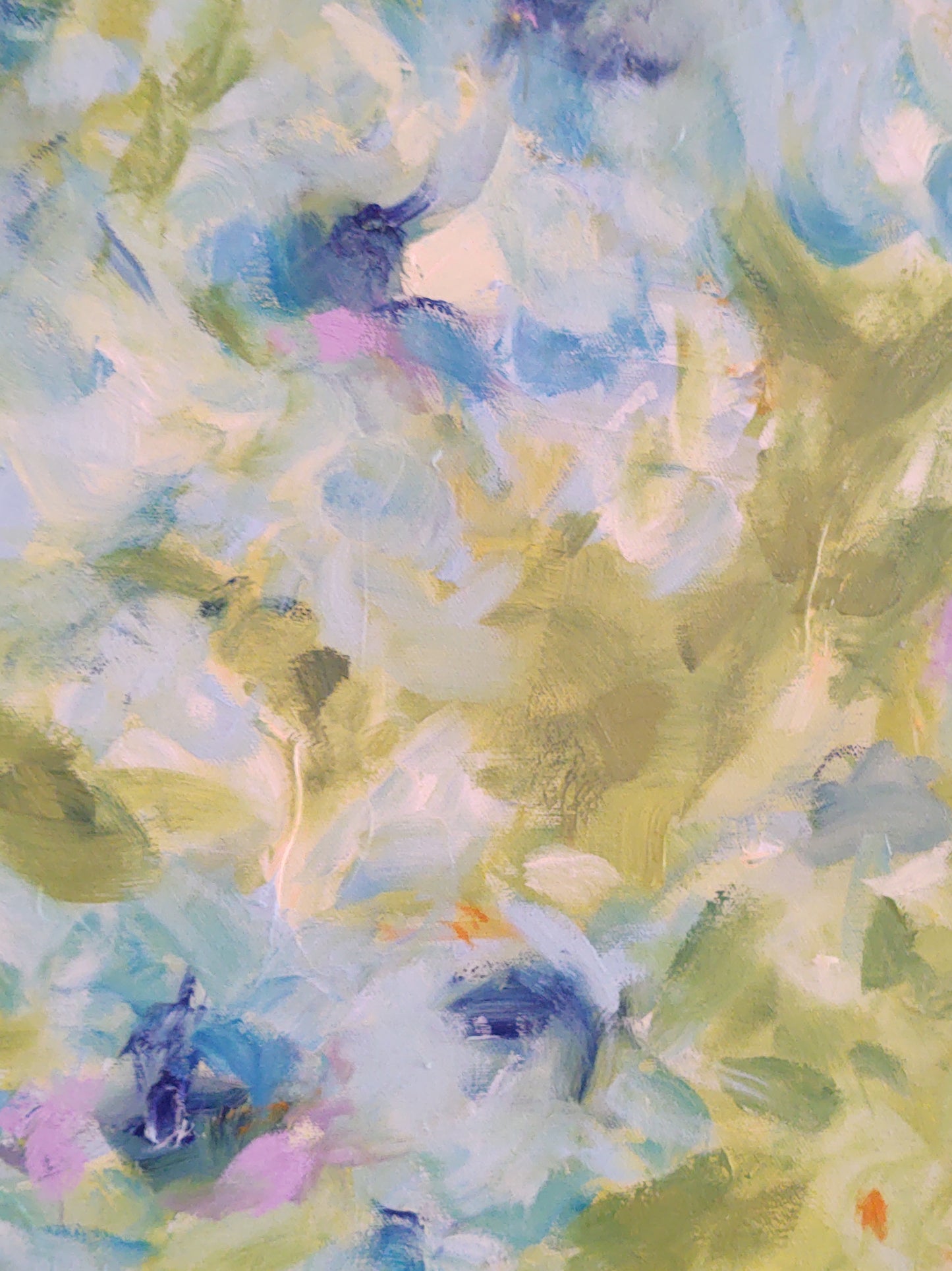 V Blue Hydreangas 36 x 36 Oil on Canvas