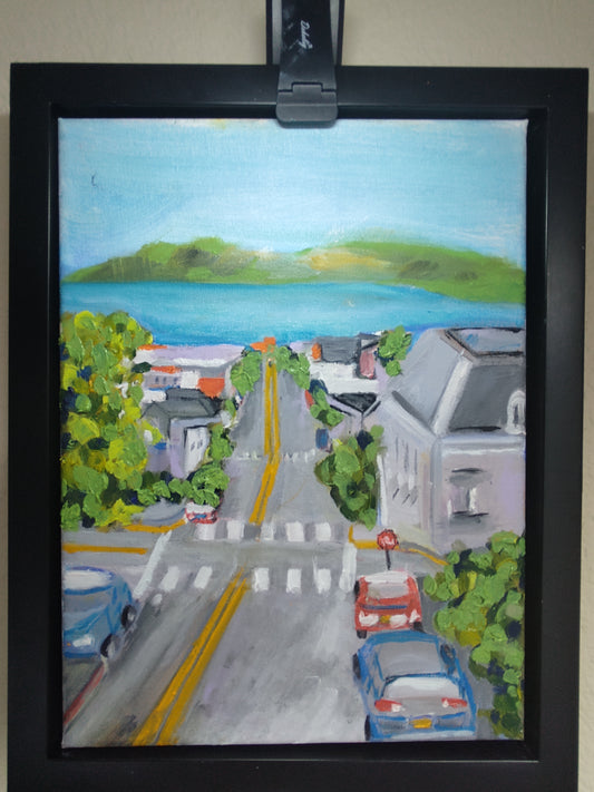 G Divisadero St. & Broadway 9 x 12 Oil on Canvas Gallery Exhibit