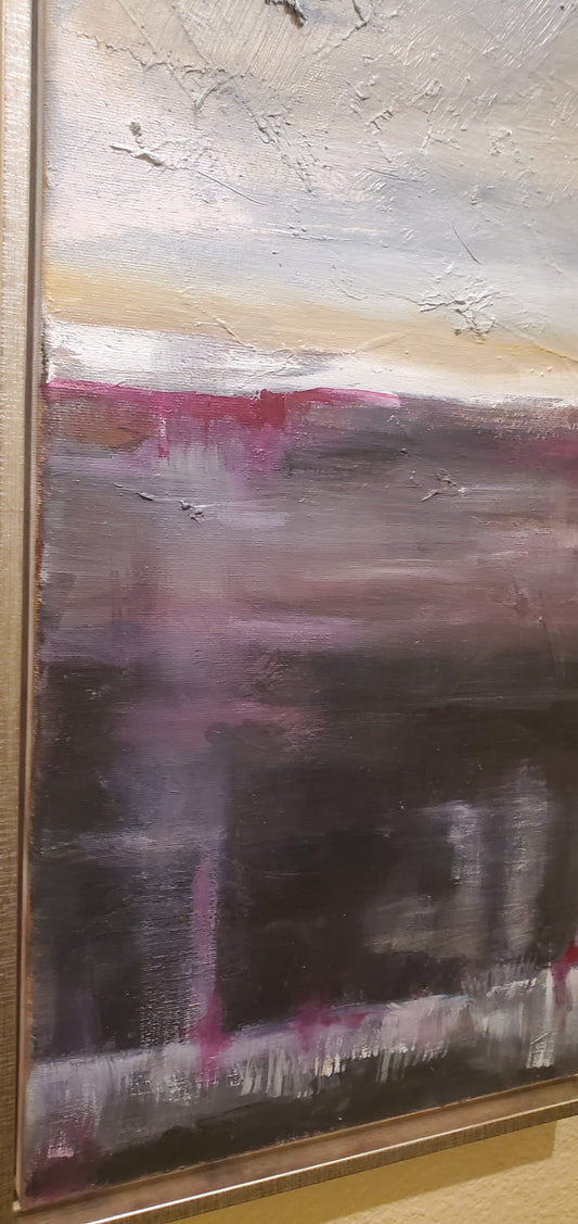 V Magenta  Moonlight 10 x 20 Oil on Canvas