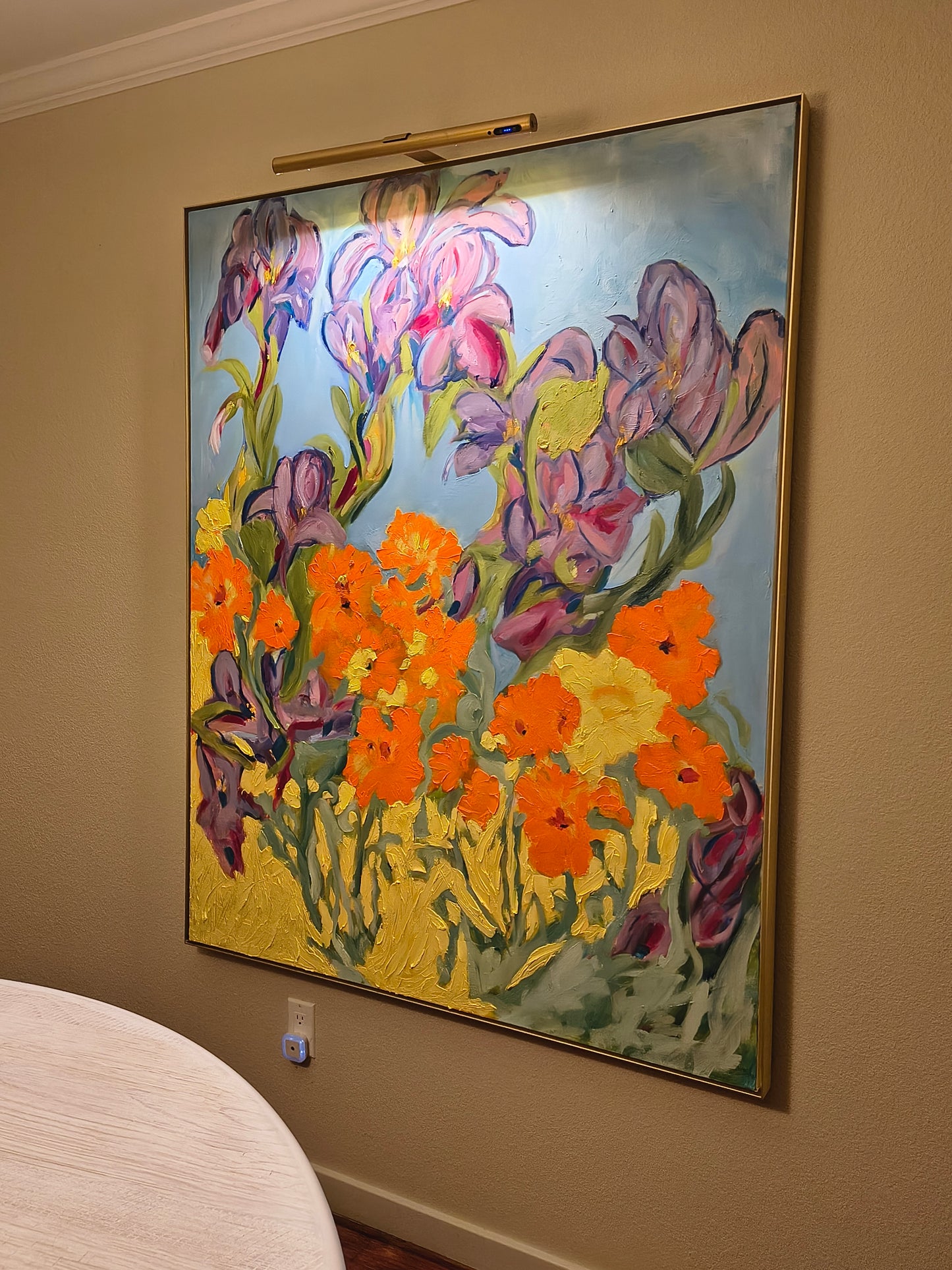 Flower Power! Summer of Love" Meets the Sonoma Super Bloom Dimensions: 48" x 60" x 1.5"  Medium: Sculptural Oil on Canvas
