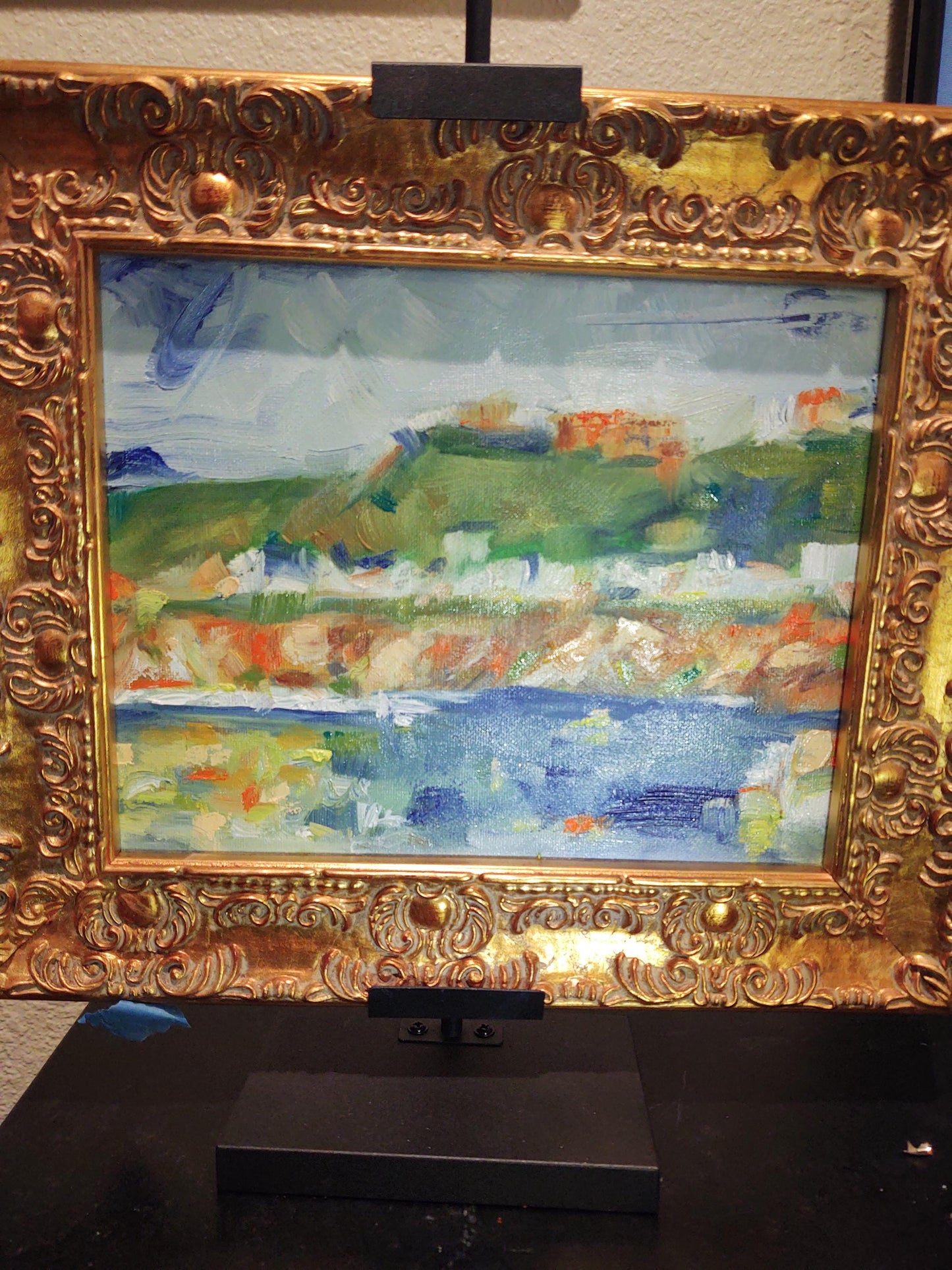 PA Oceana: Dillon Beach Cliffside View - 8 x10 - Impressionist Oil on Canvas - Gallery Exhibit