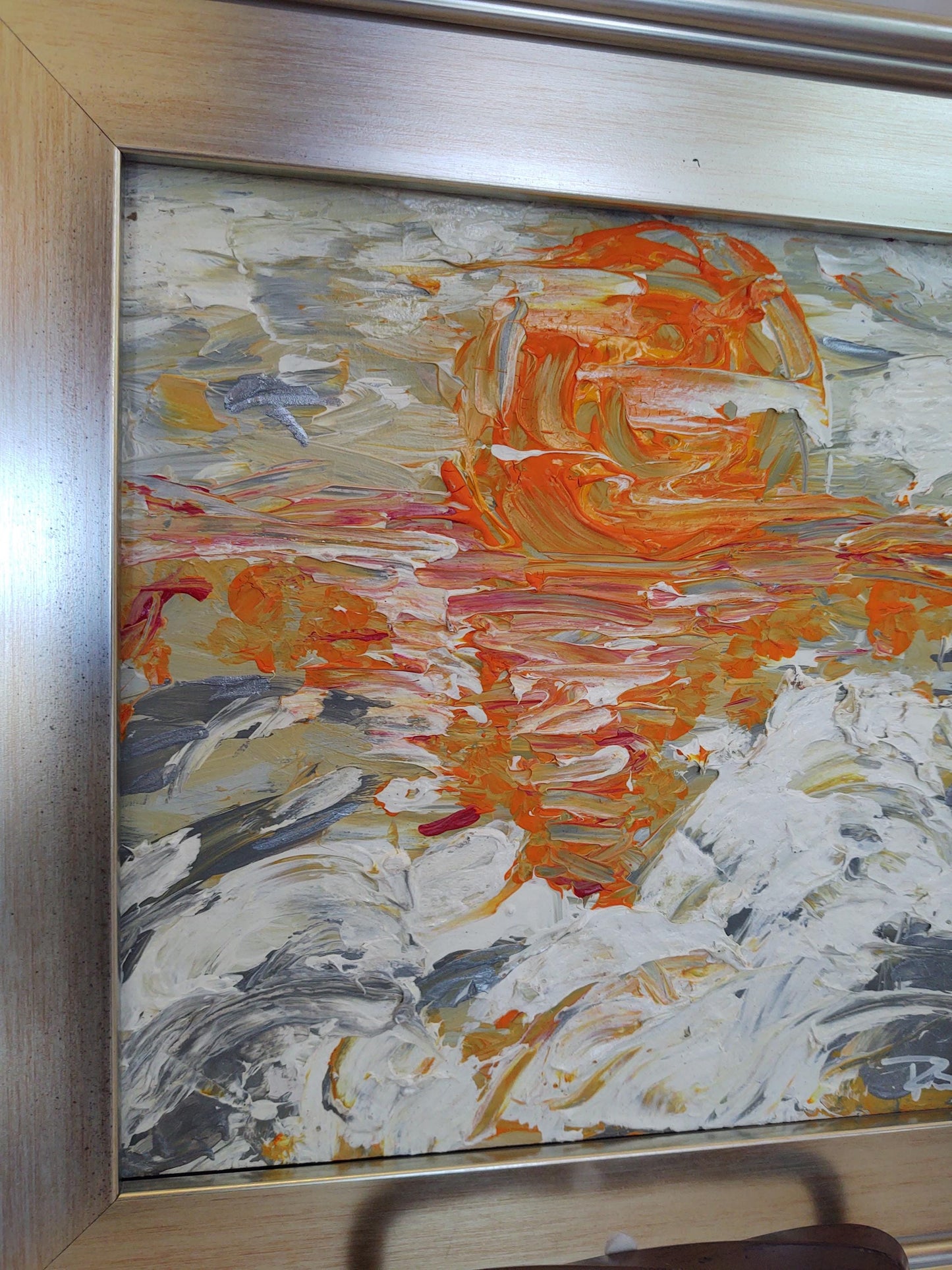 B Last Flash: Capitola Beach - 12x12 - Acrylic & Molding Mud on Hard Board - Gallery Exhibit
