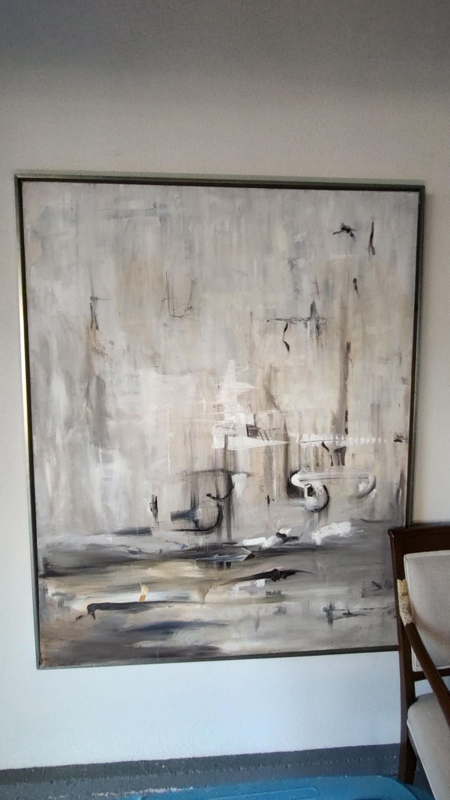 B Sepia Cascade - 48x60 - Large Scale Original Oil - Gallery Exhibit