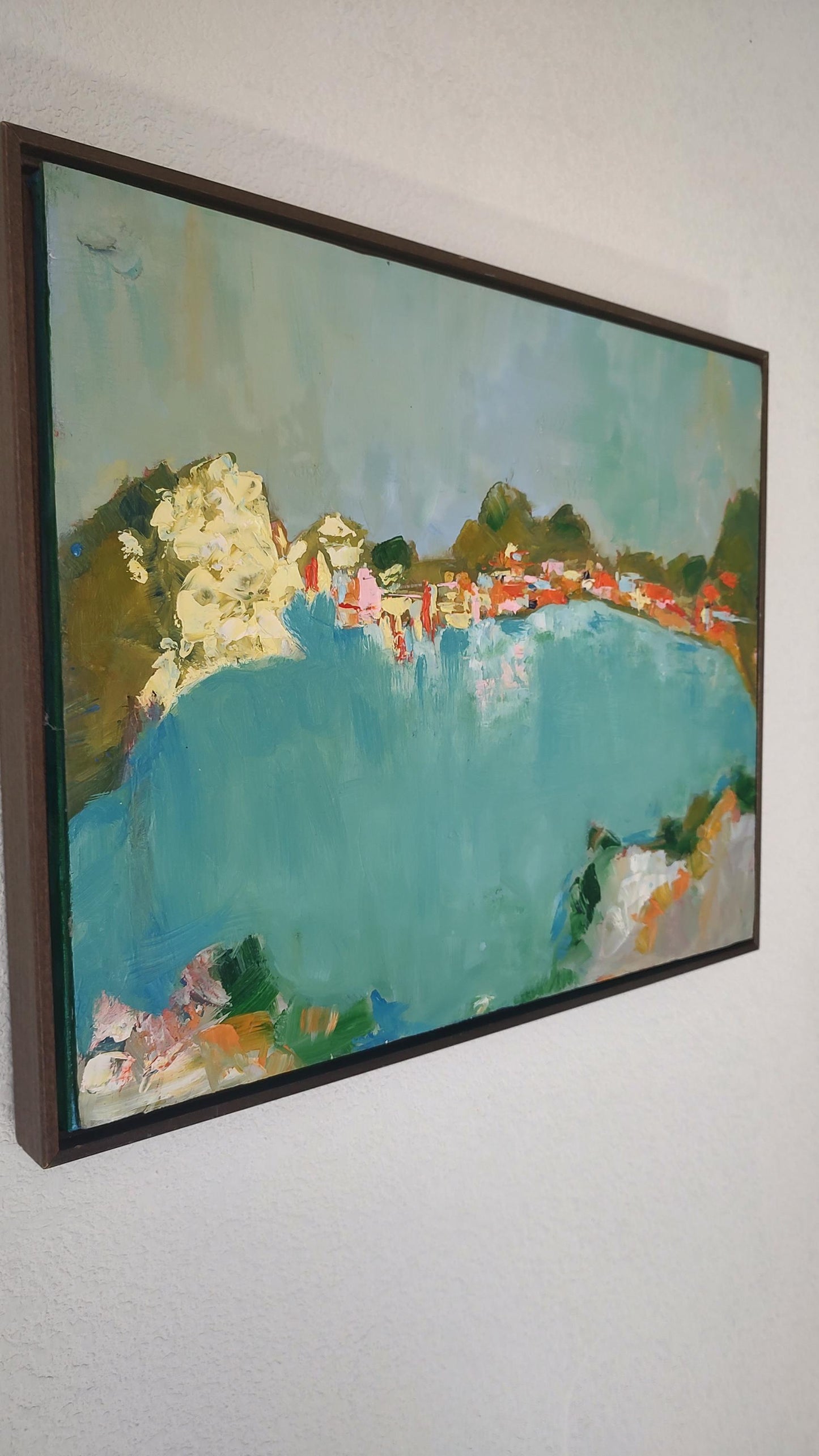 SOLD Yellow Dawn - Sausalito Sunrise 16.5 x 20.5 Oil on Board mounted on Canvas