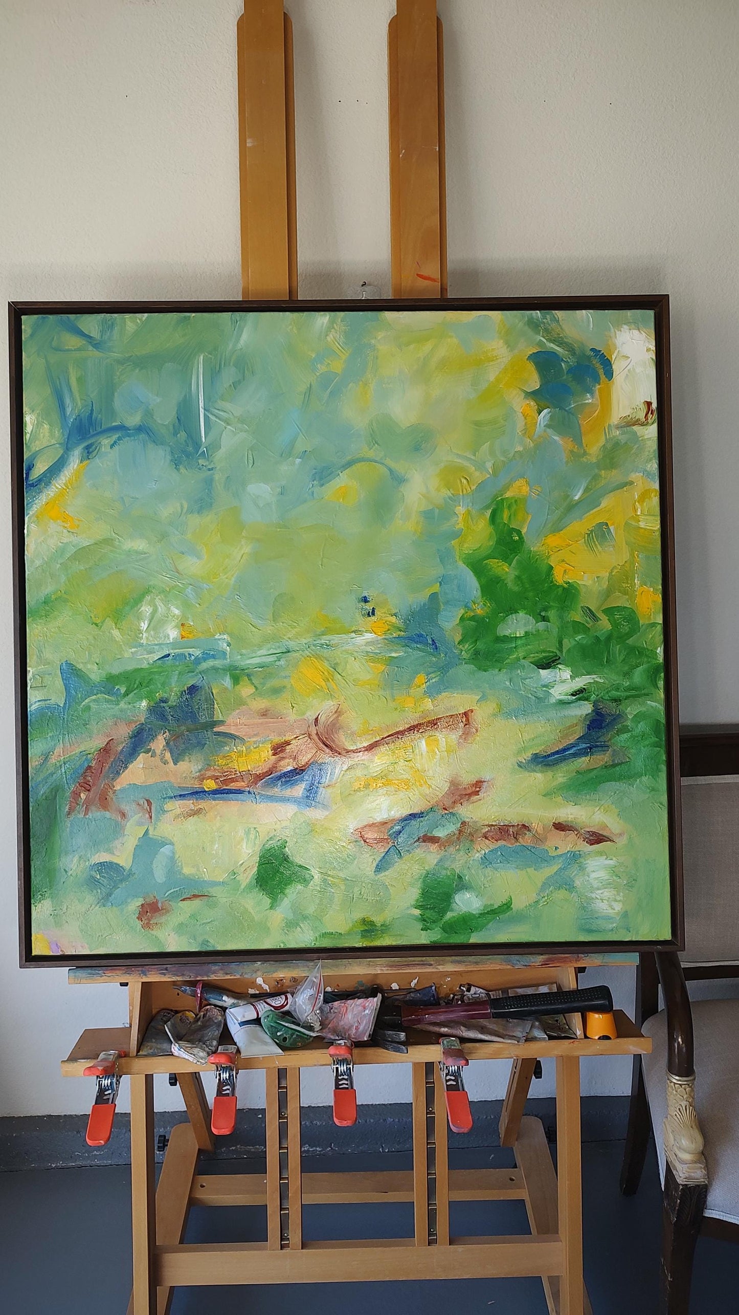 Carneros Harvest - Down Valley 36 x 36 Oil on Canvas
