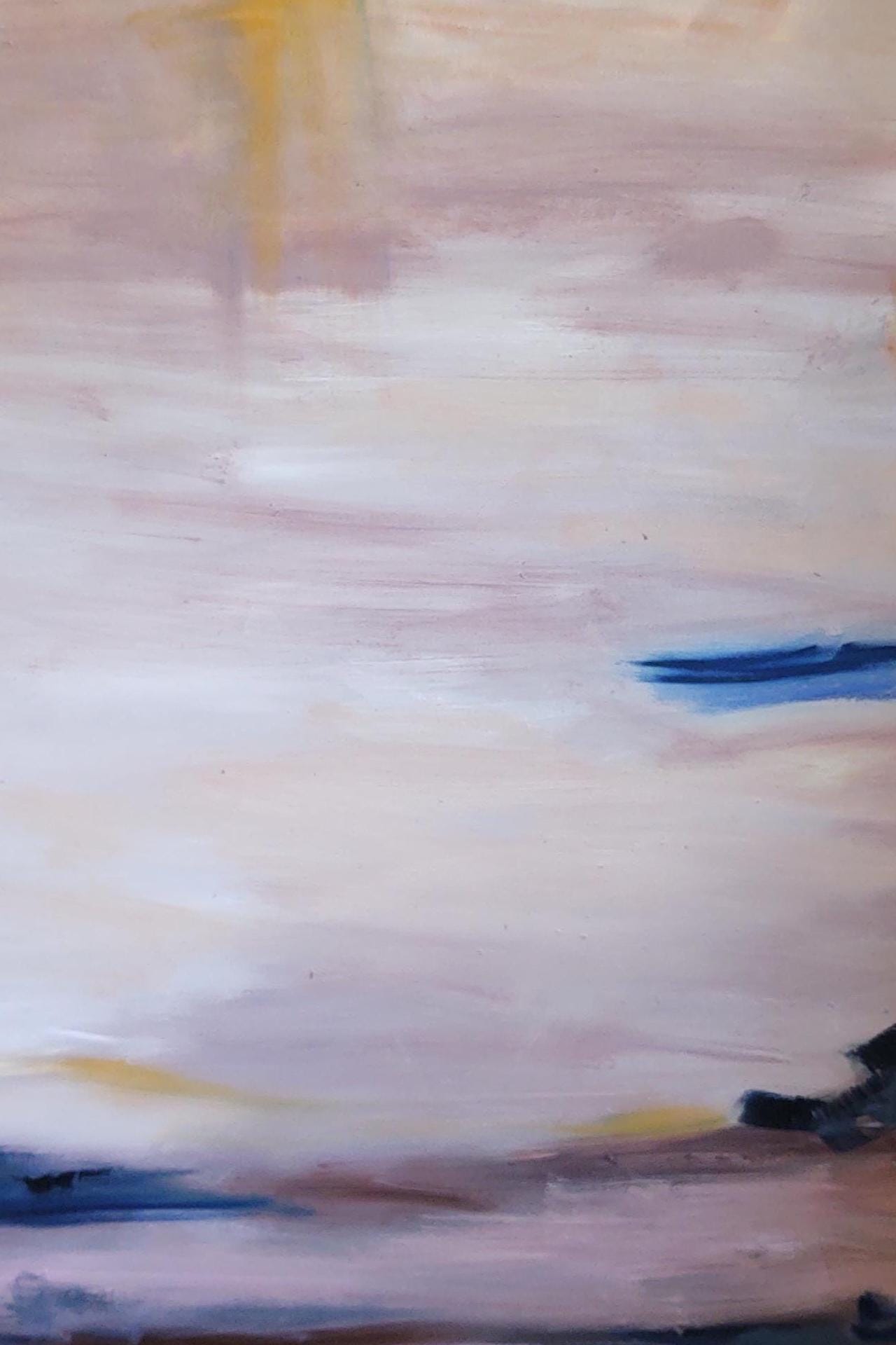 SOLD Museum Exhibit- Cobalt Tide & Marigold Sky- 48 x 30 Oil on Canvas