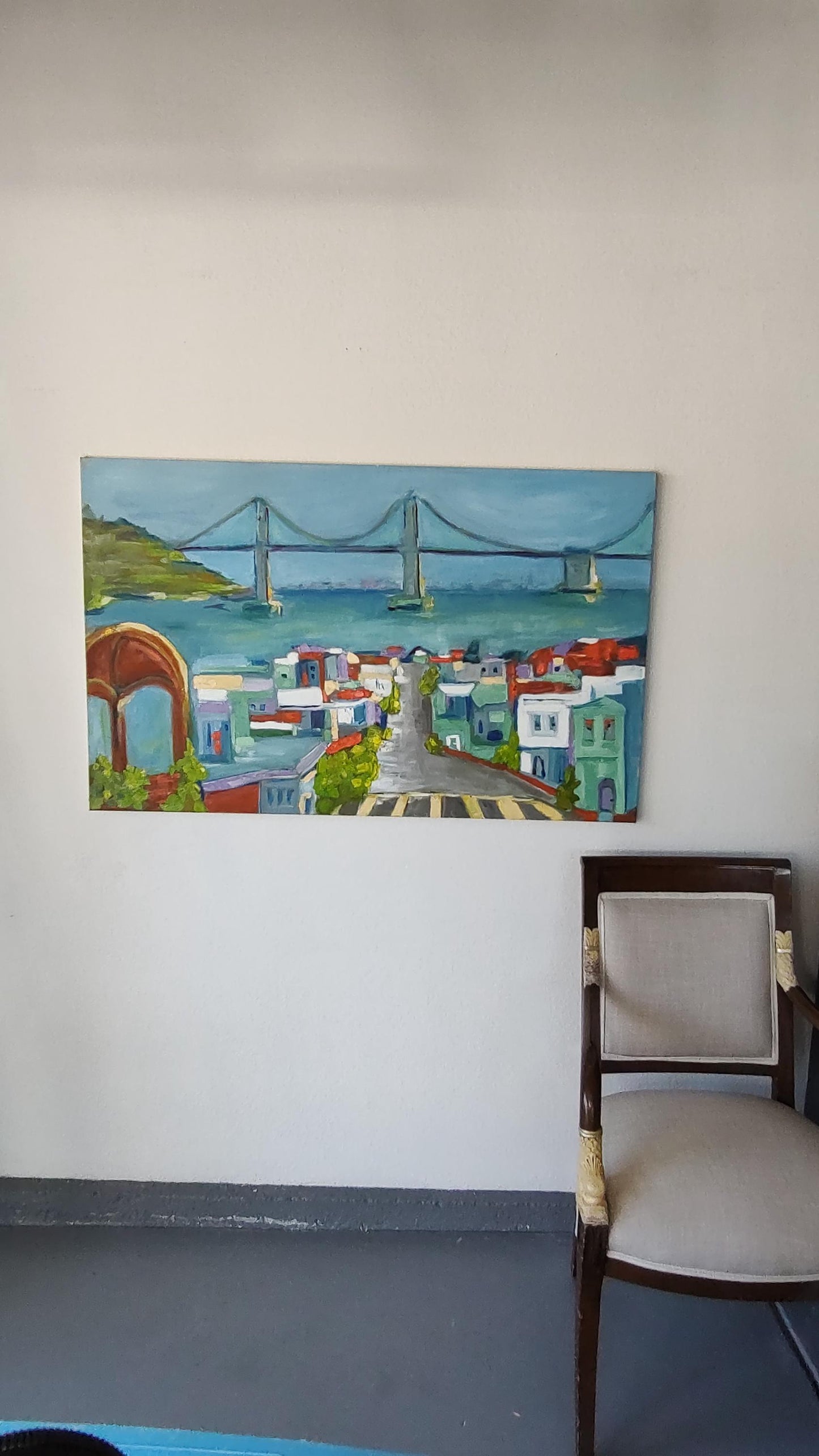 V San Francisco Tapestry of Color-Marina to Bridge 30 x 48 Oil on Canvas