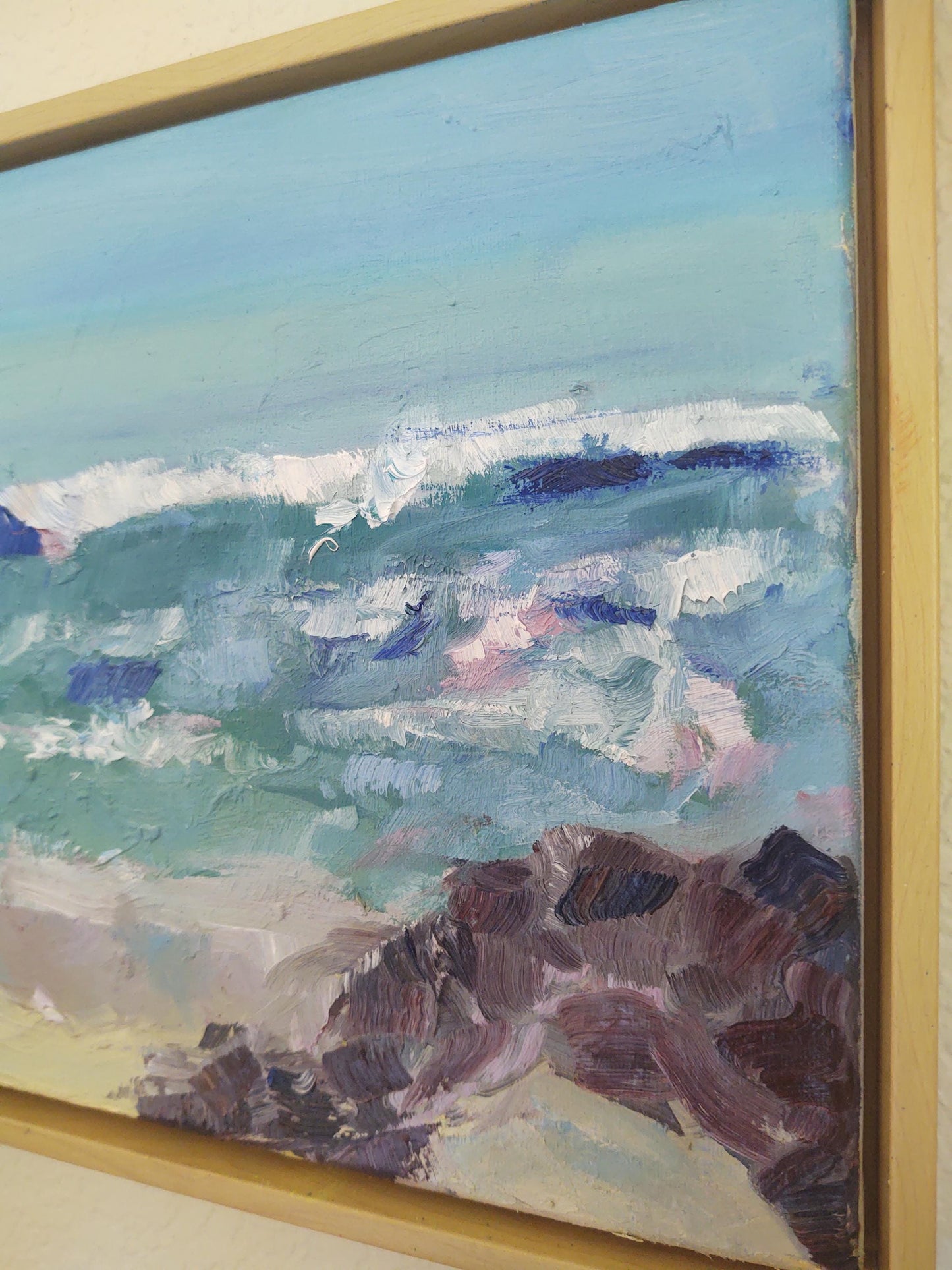 V Dancing Waves-Carmel By The Sea 10 x 20 Oil On Canvas