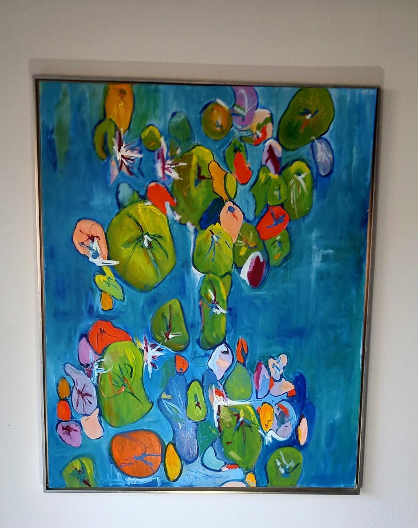 Monet's Psychedelic Lilies 48 x 60 Oil on Canvas