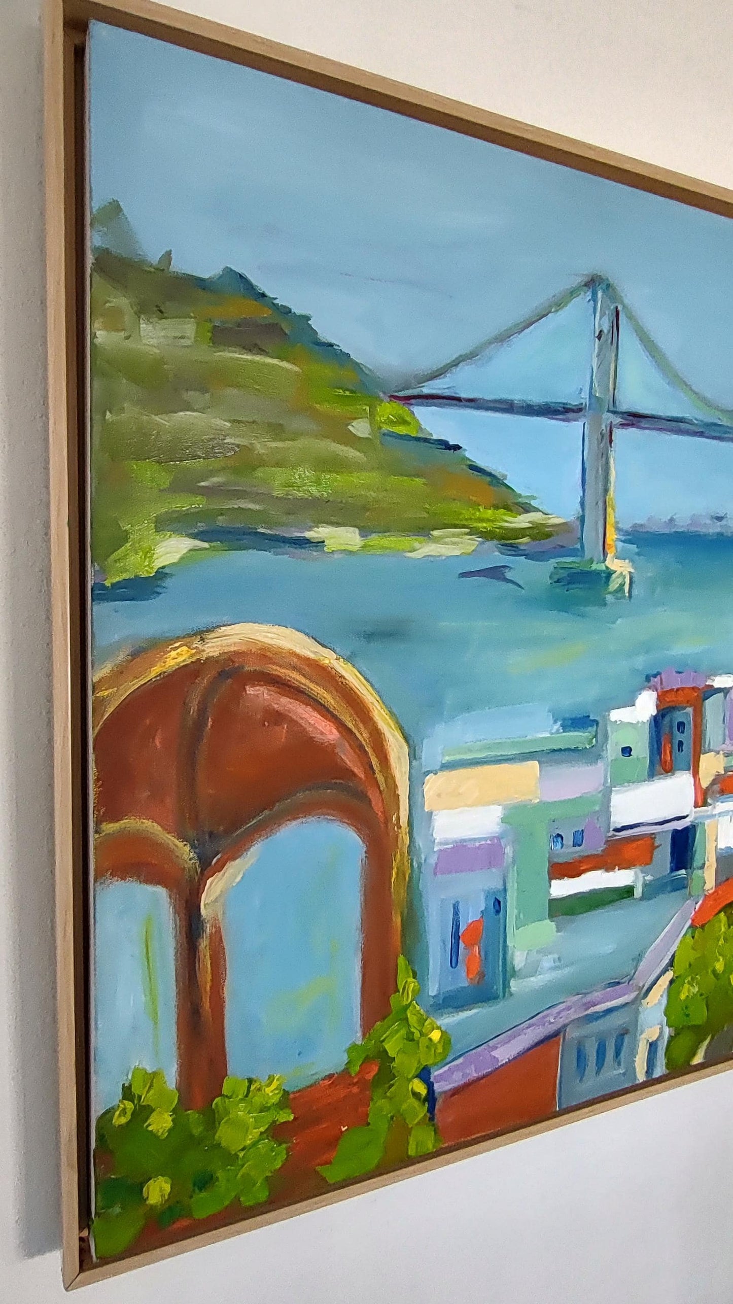 V San Francisco Tapestry of Color-Marina to Bridge 30 x 48 Oil on Canvas