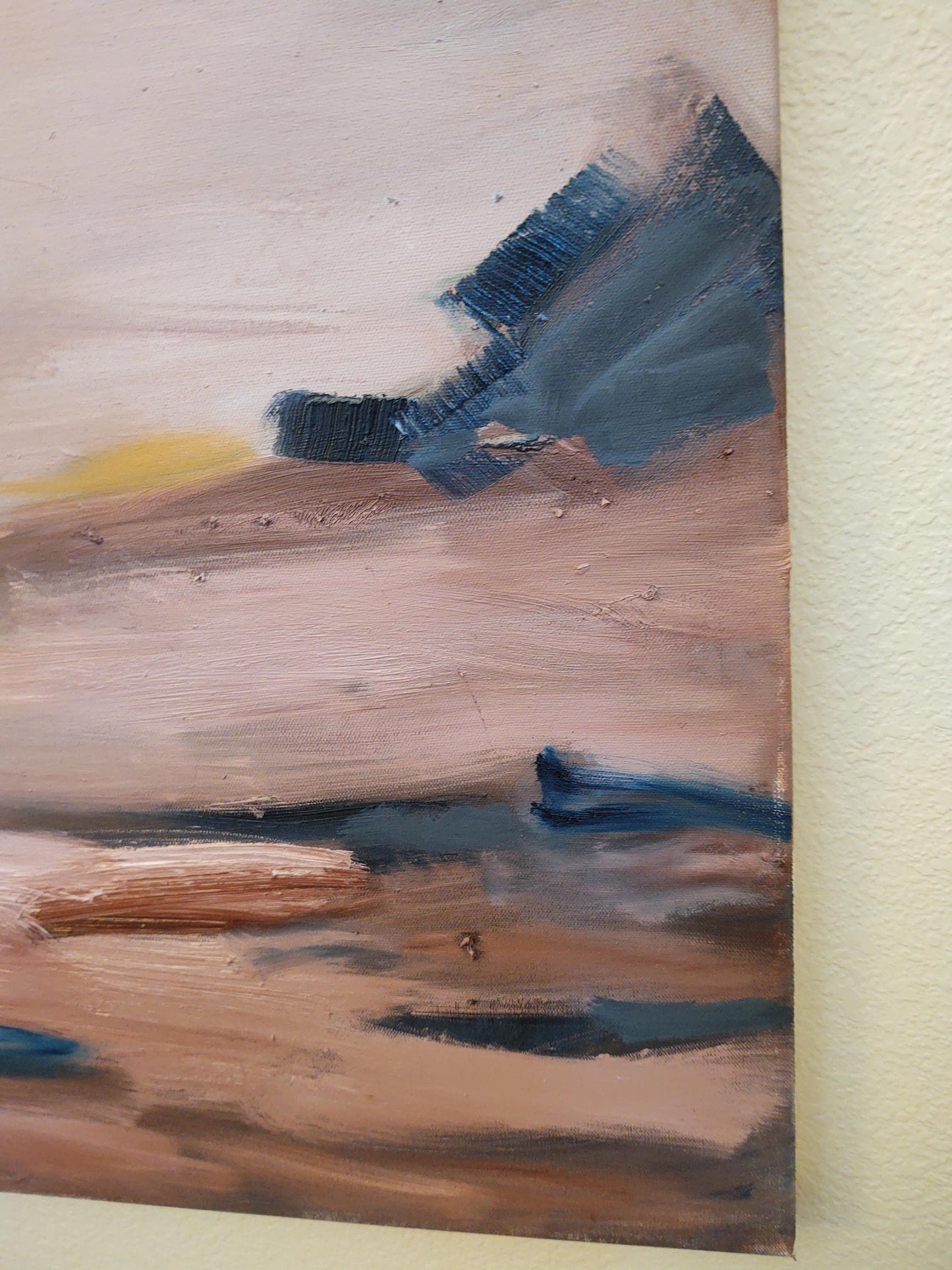 SOLD Museum Exhibit- Cobalt Tide & Marigold Sky- 48 x 30 Oil on Canvas