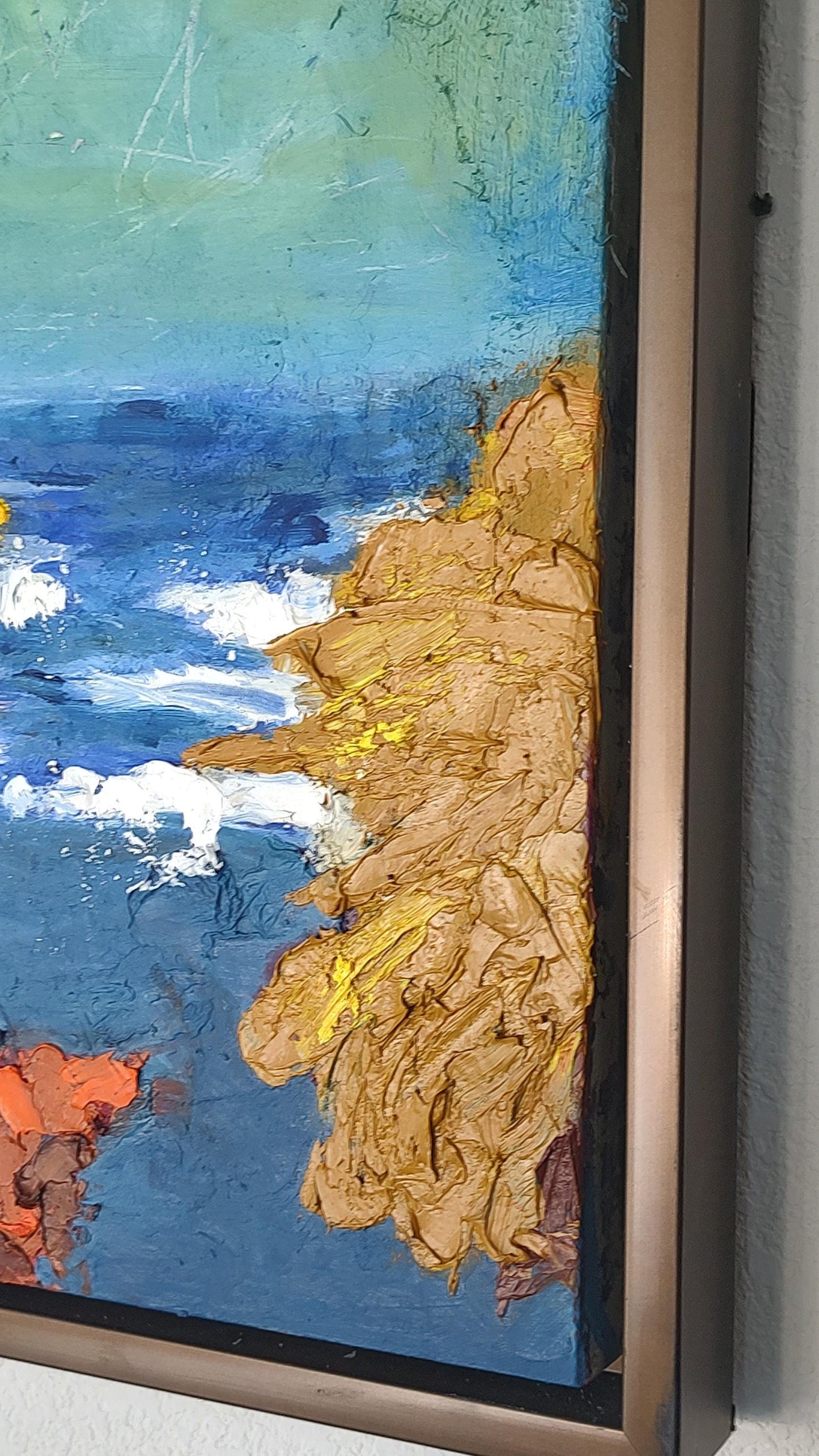 V Untamed Sea- 18 x 18 Oil on Vinyl Canvas