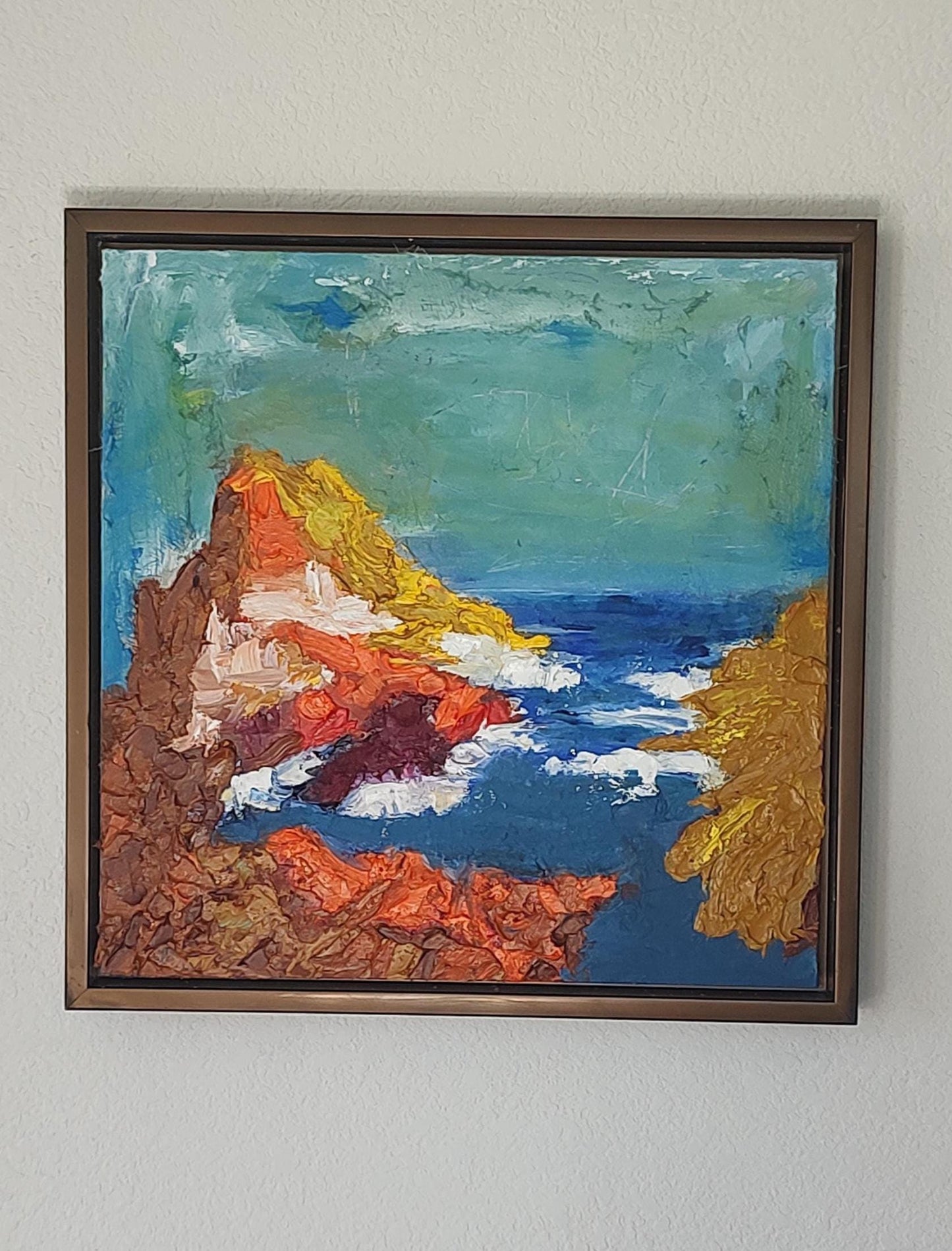 V Untamed Sea- 18 x 18 Oil on Vinyl Canvas
