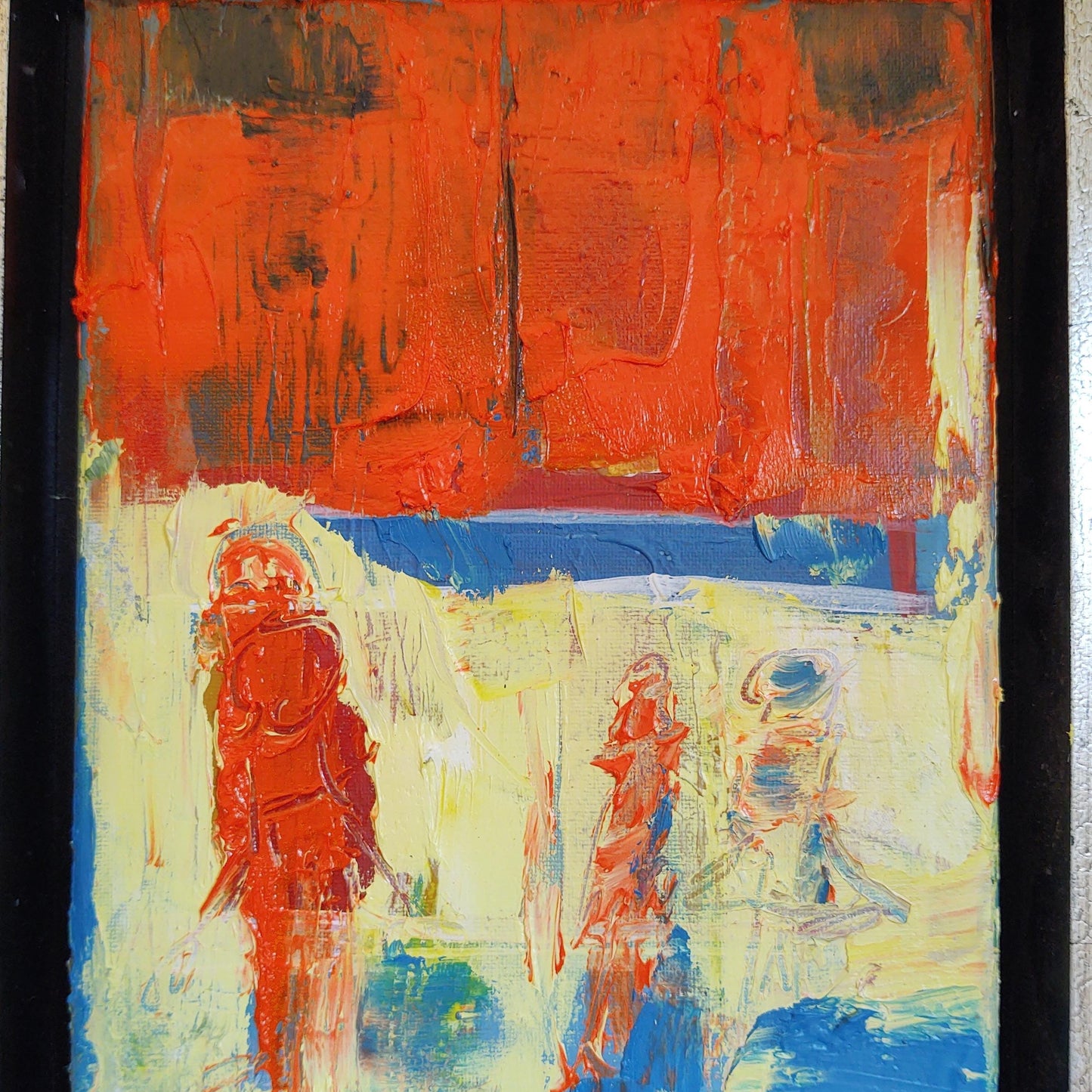 V Beach Day For Three 8 x 10 Oil on Canvas