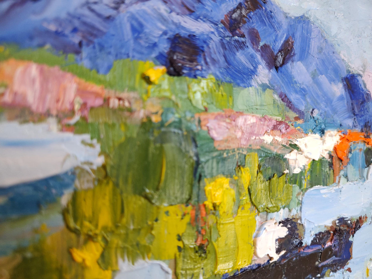 B Blue Vista - Palette of Colors and Coastal Blues - 9x14 - Oil-Canvas - Gallery Exhibit