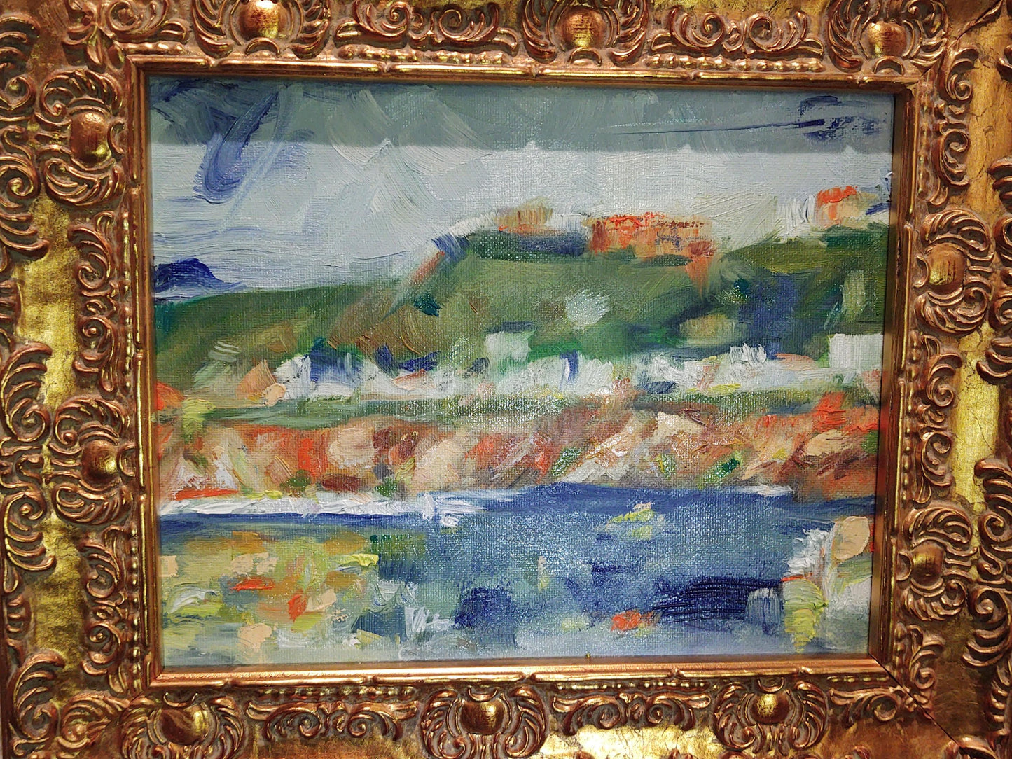 PA Oceana: Dillon Beach Cliffside View - 8 x10 - Impressionist Oil on Canvas - Gallery Exhibit