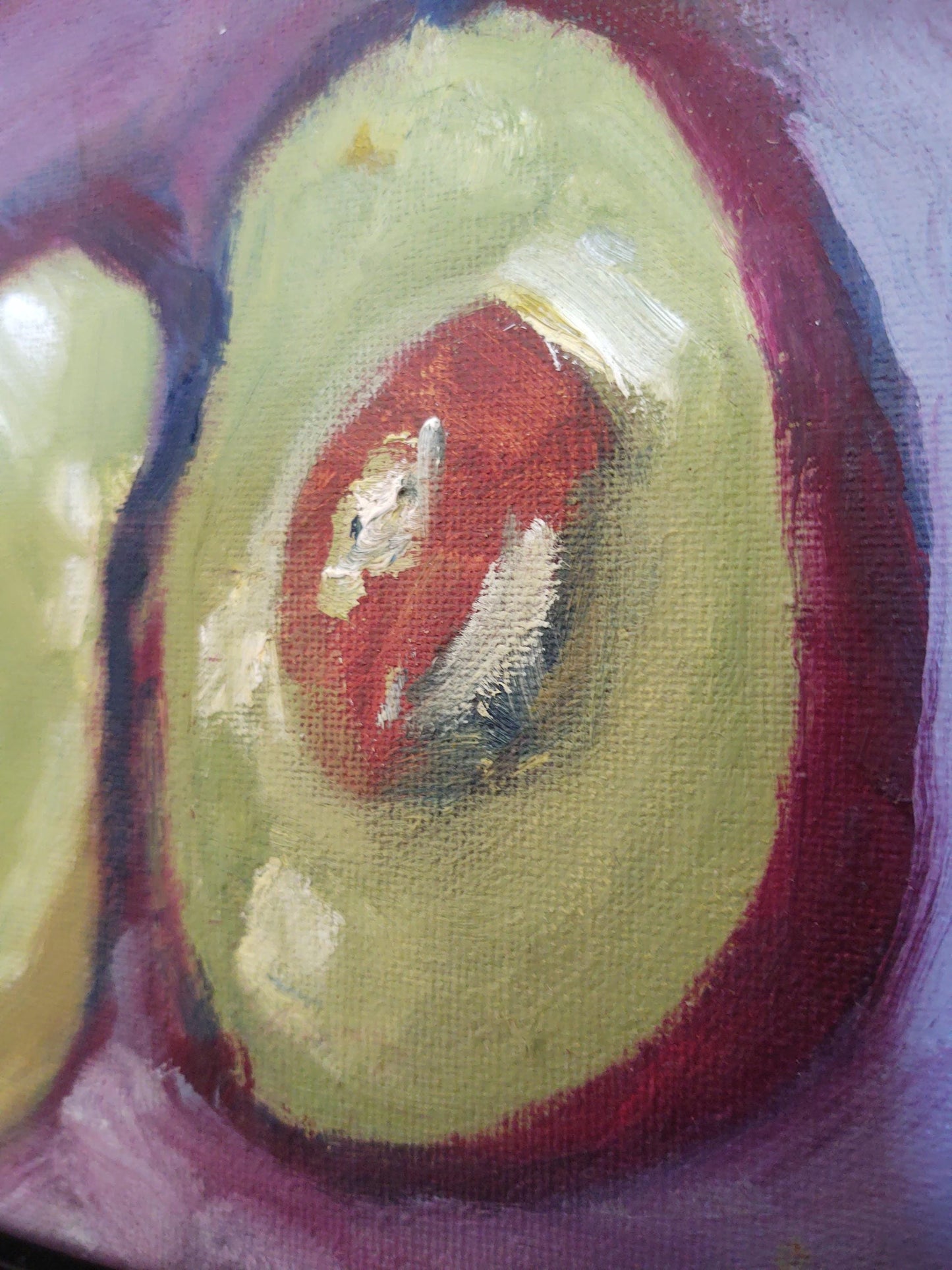 V Avocados-Still Life Study Triptych 8 x 10 Oil on Canvas