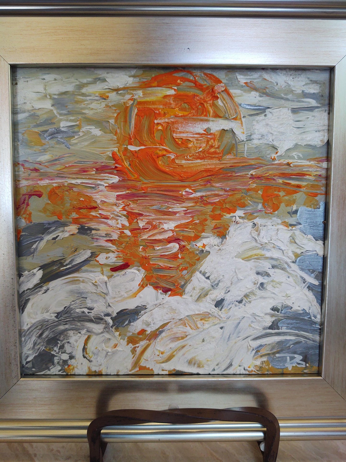 B Last Flash: Capitola Beach - 12x12 - Acrylic & Molding Mud on Hard Board - Gallery Exhibit