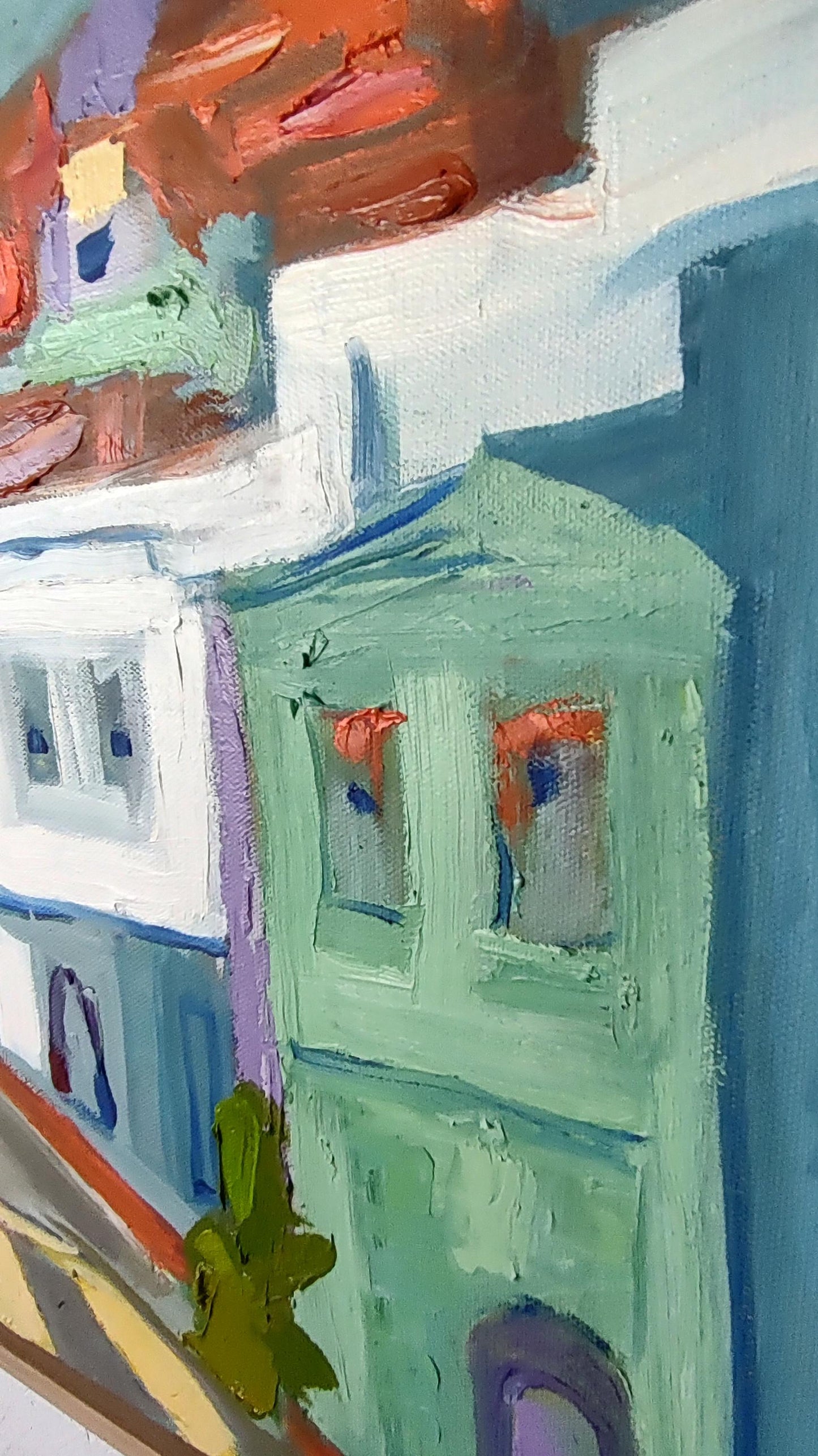 V San Francisco Tapestry of Color-Marina to Bridge 30 x 48 Oil on Canvas