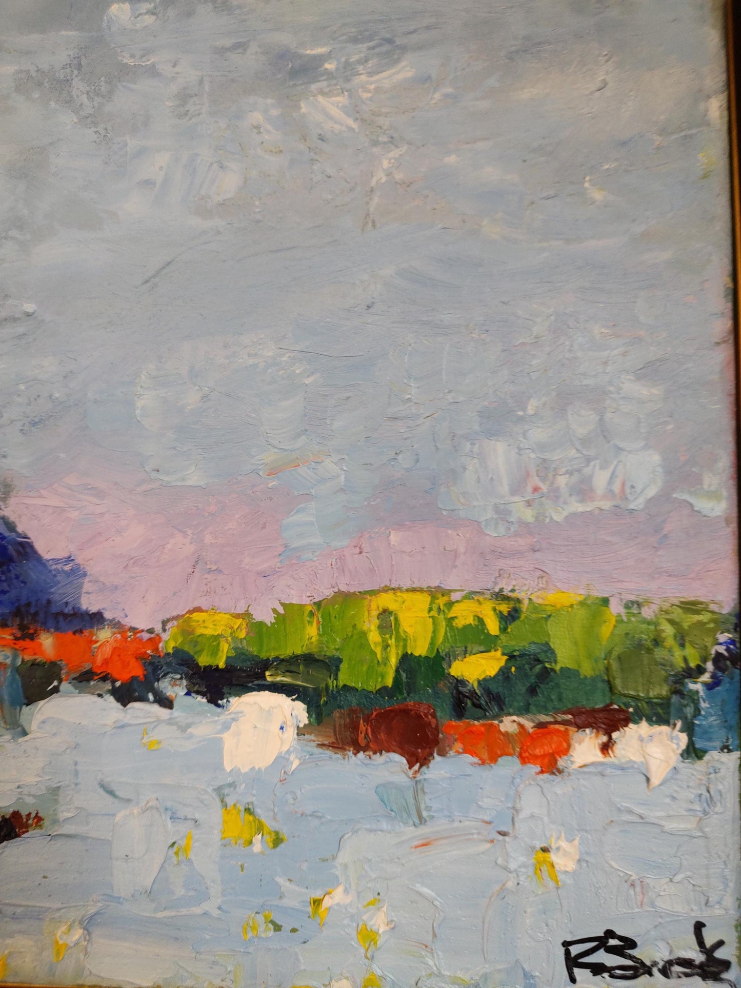 B Blue Vista - Palette of Colors and Coastal Blues - 9x14 - Oil-Canvas - Gallery Exhibit