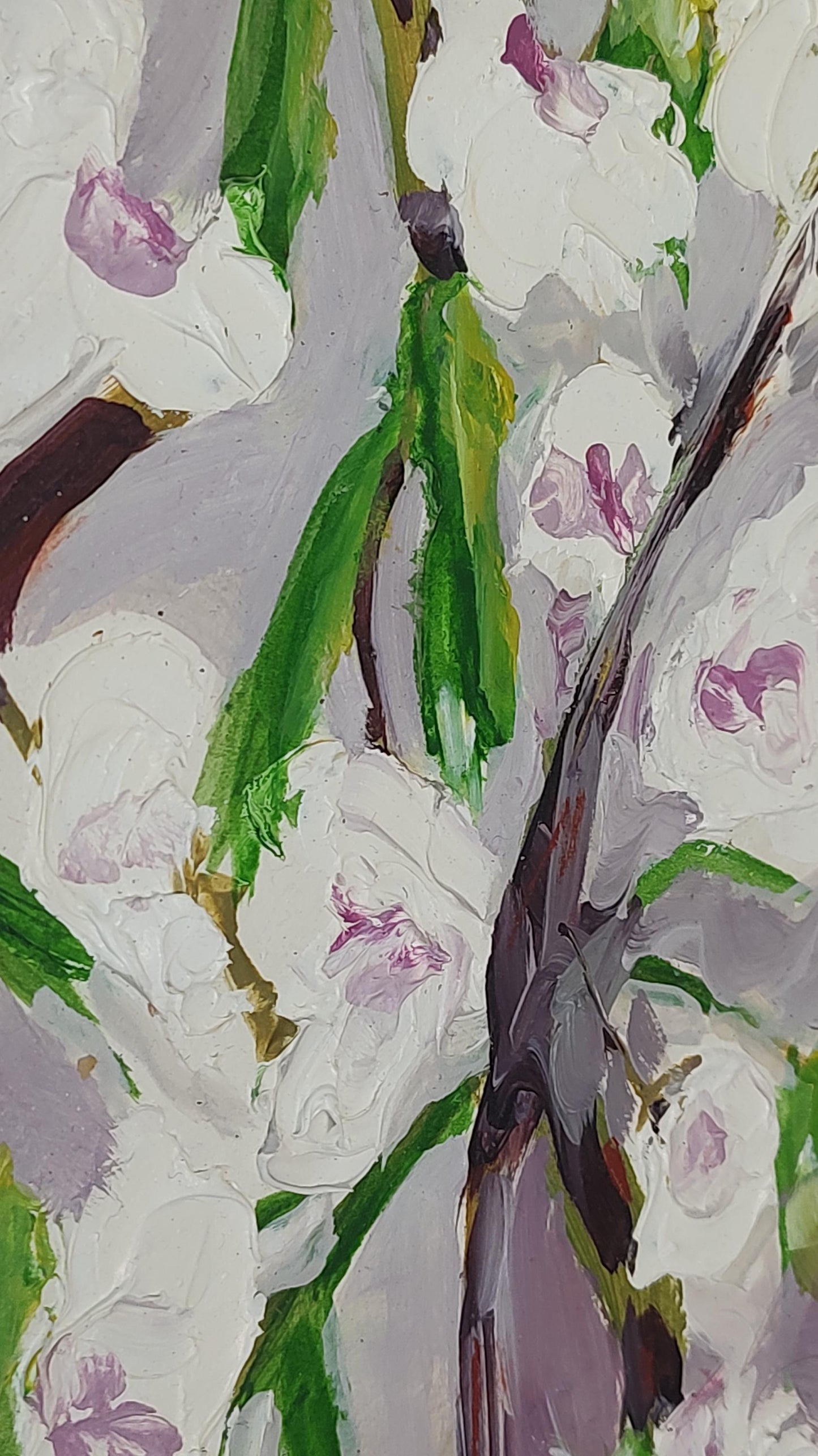V Blossoms Through My Window 20 x 20 Oil on Foam Core