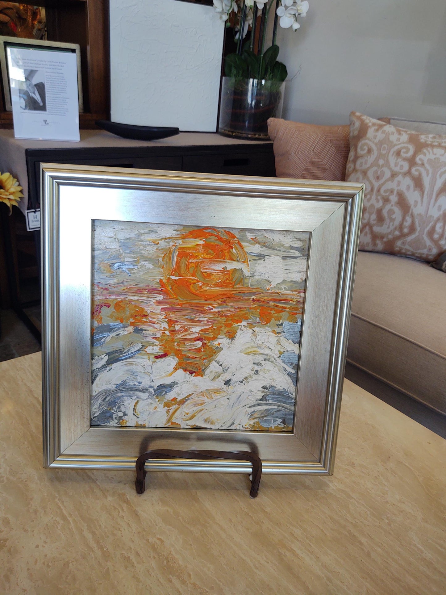 B Last Flash: Capitola Beach - 12x12 - Acrylic & Molding Mud on Hard Board - Gallery Exhibit