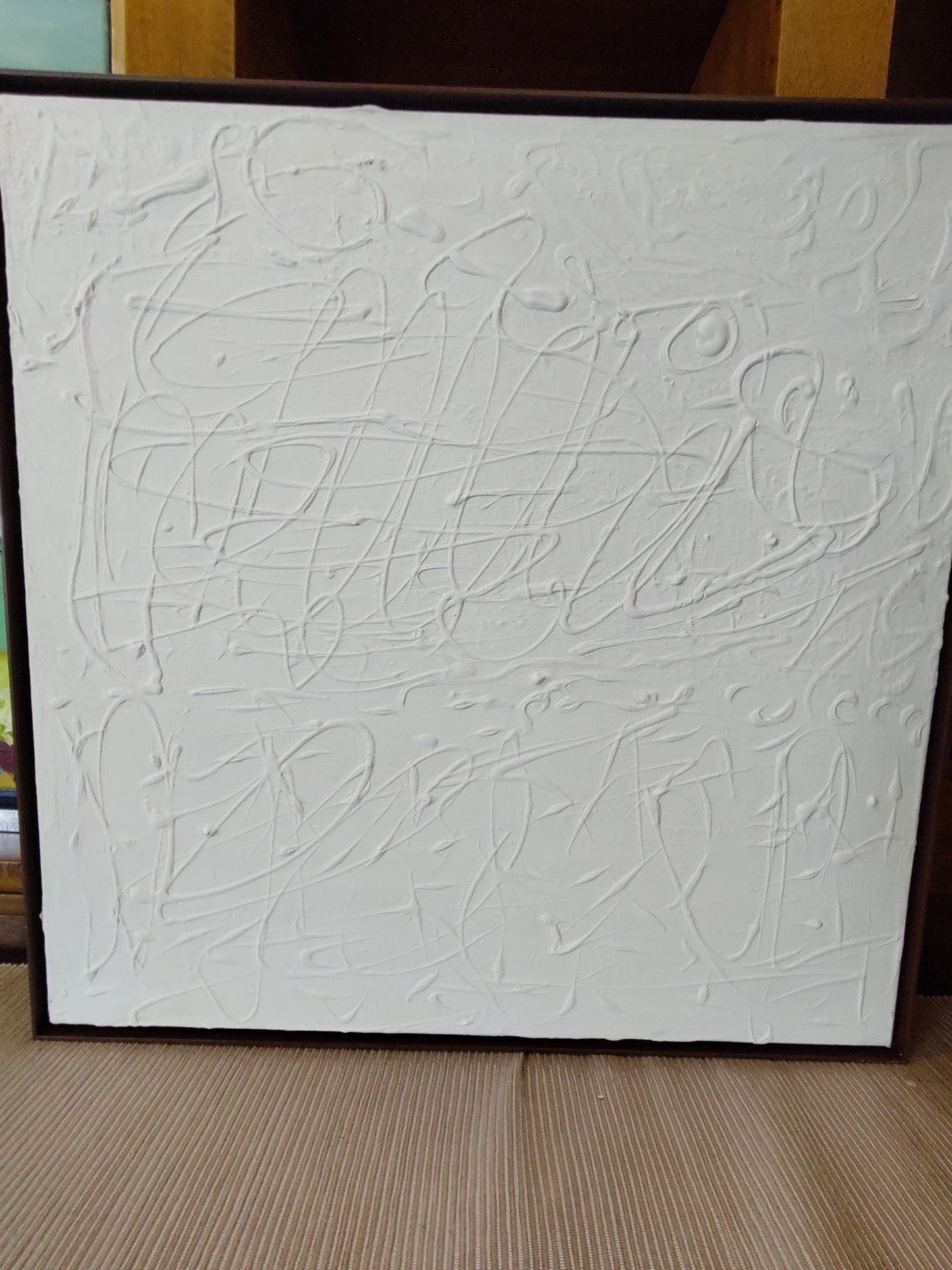 V PURE LIGHT-Abstract Monotone Texture Acrylic on Canvas 20 x 20
